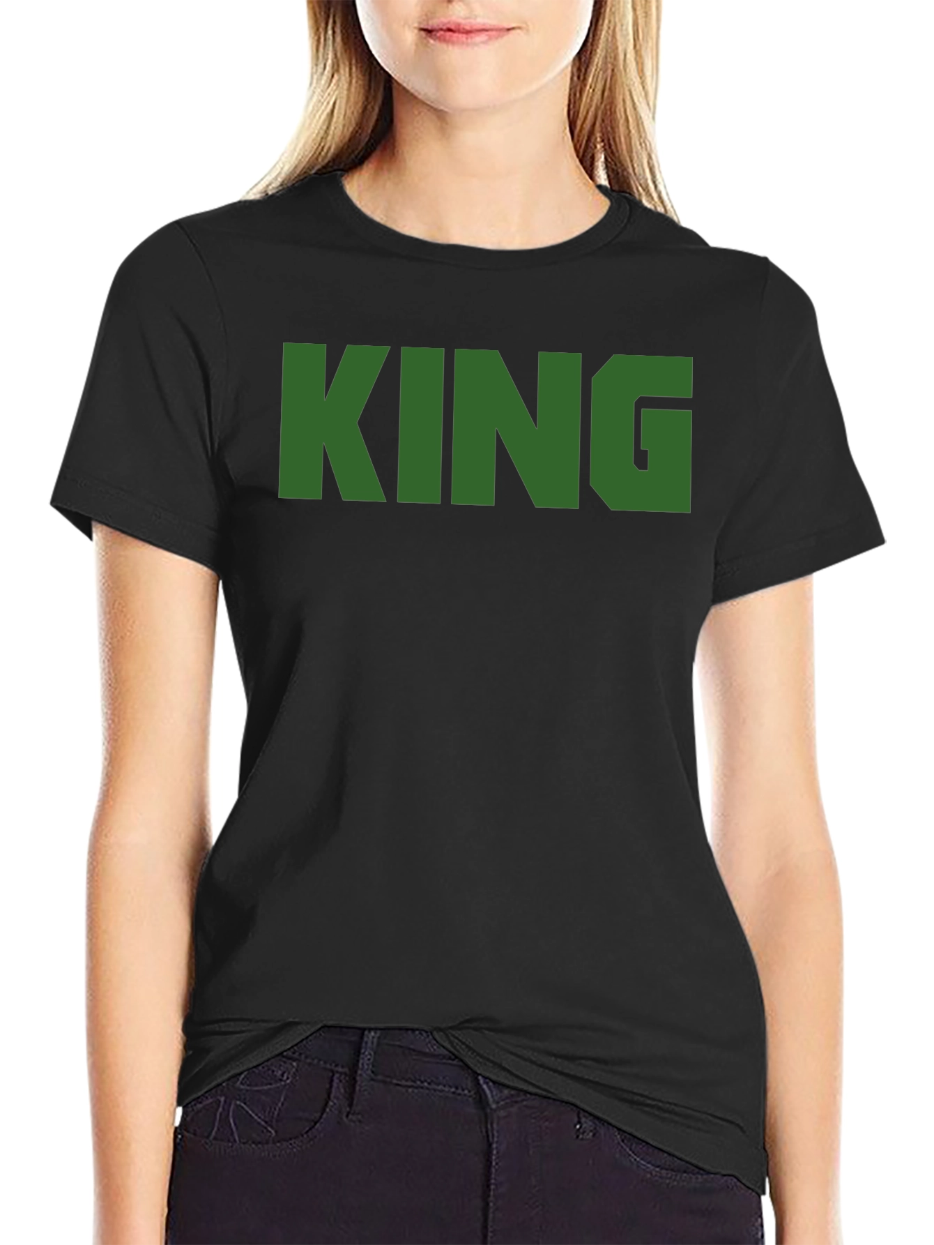 KING Text Graphic Mens Black T-Shirt