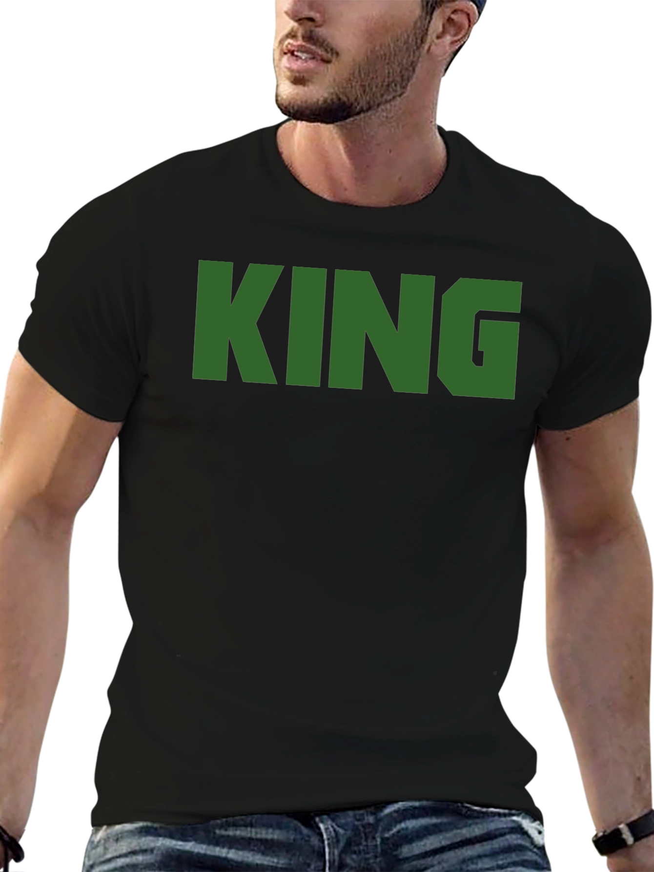 KING Text Graphic Mens Black T-Shirt