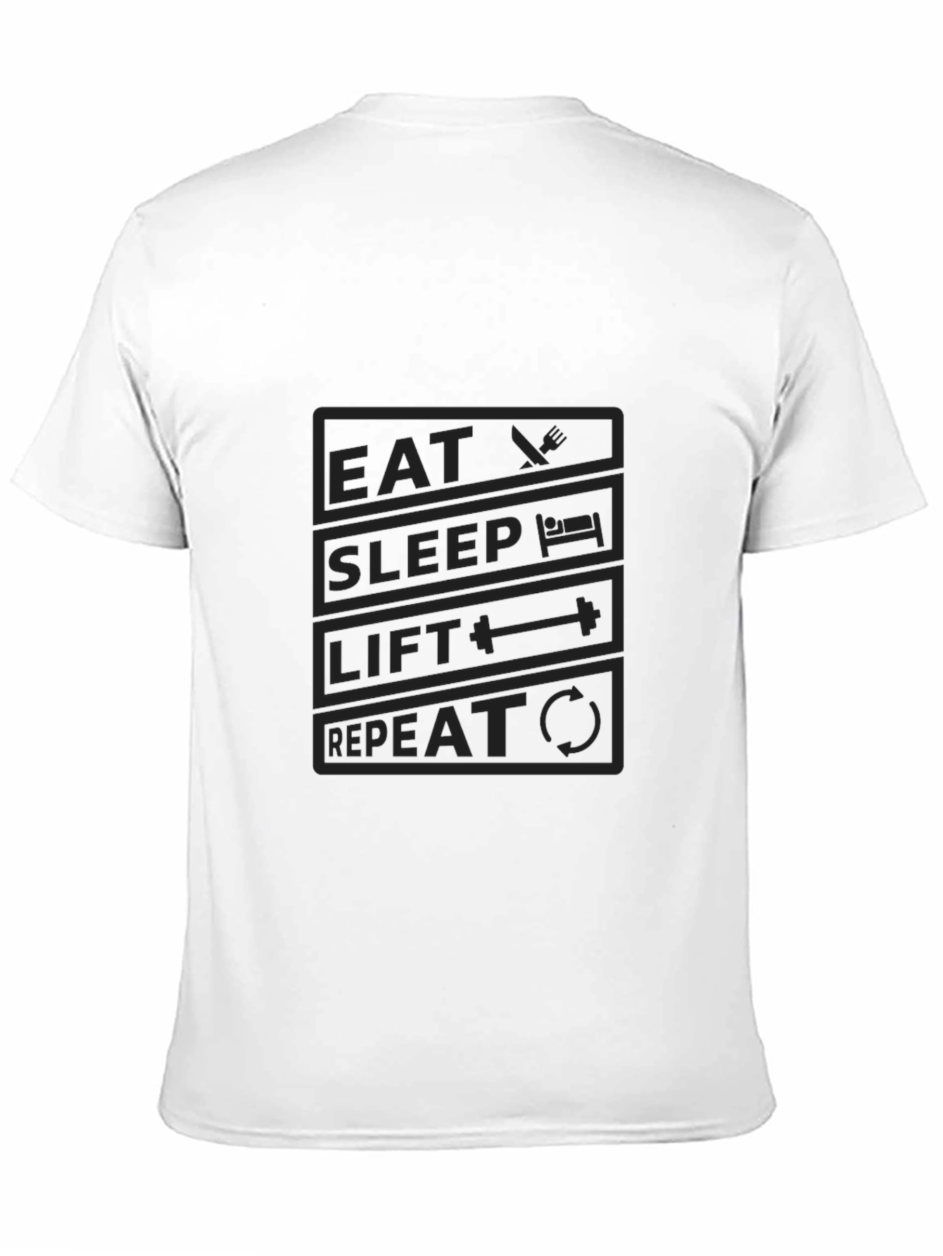 Eat Sleep Lift Repeat Black Graphic T-Shirt