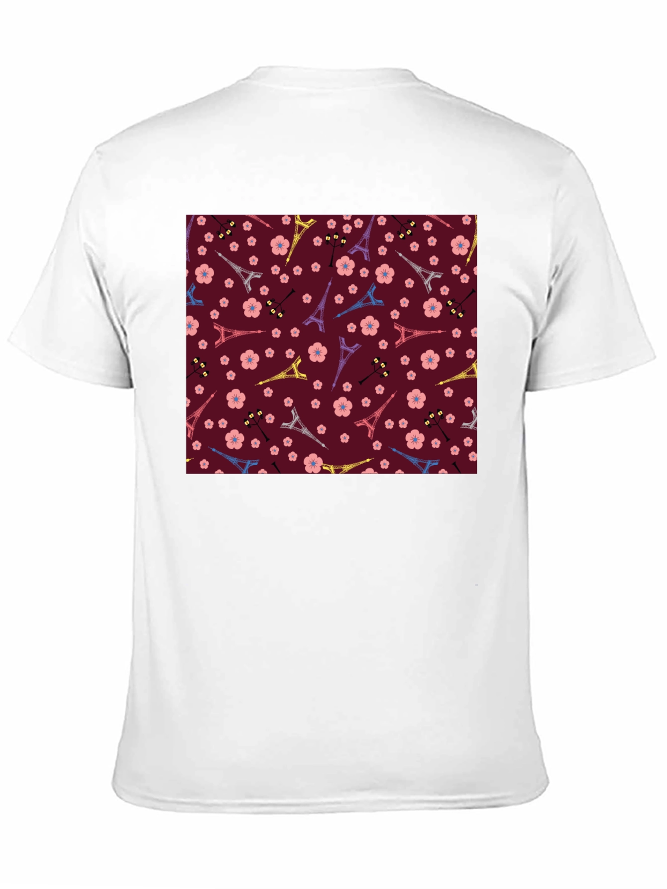 Paris Eiffel Tower Blossom Pattern T-Shirt