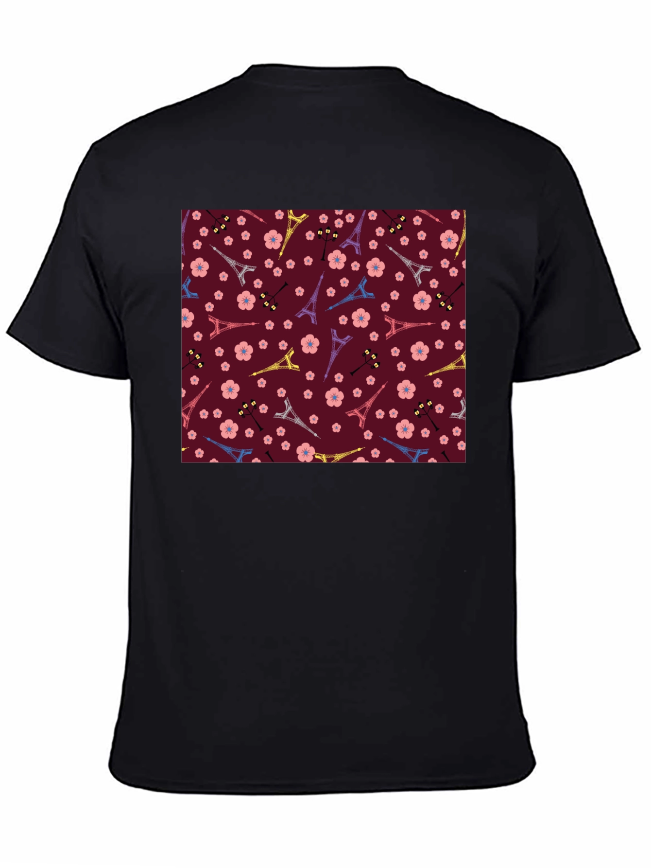 Paris Eiffel Tower Blossom Pattern T-Shirt