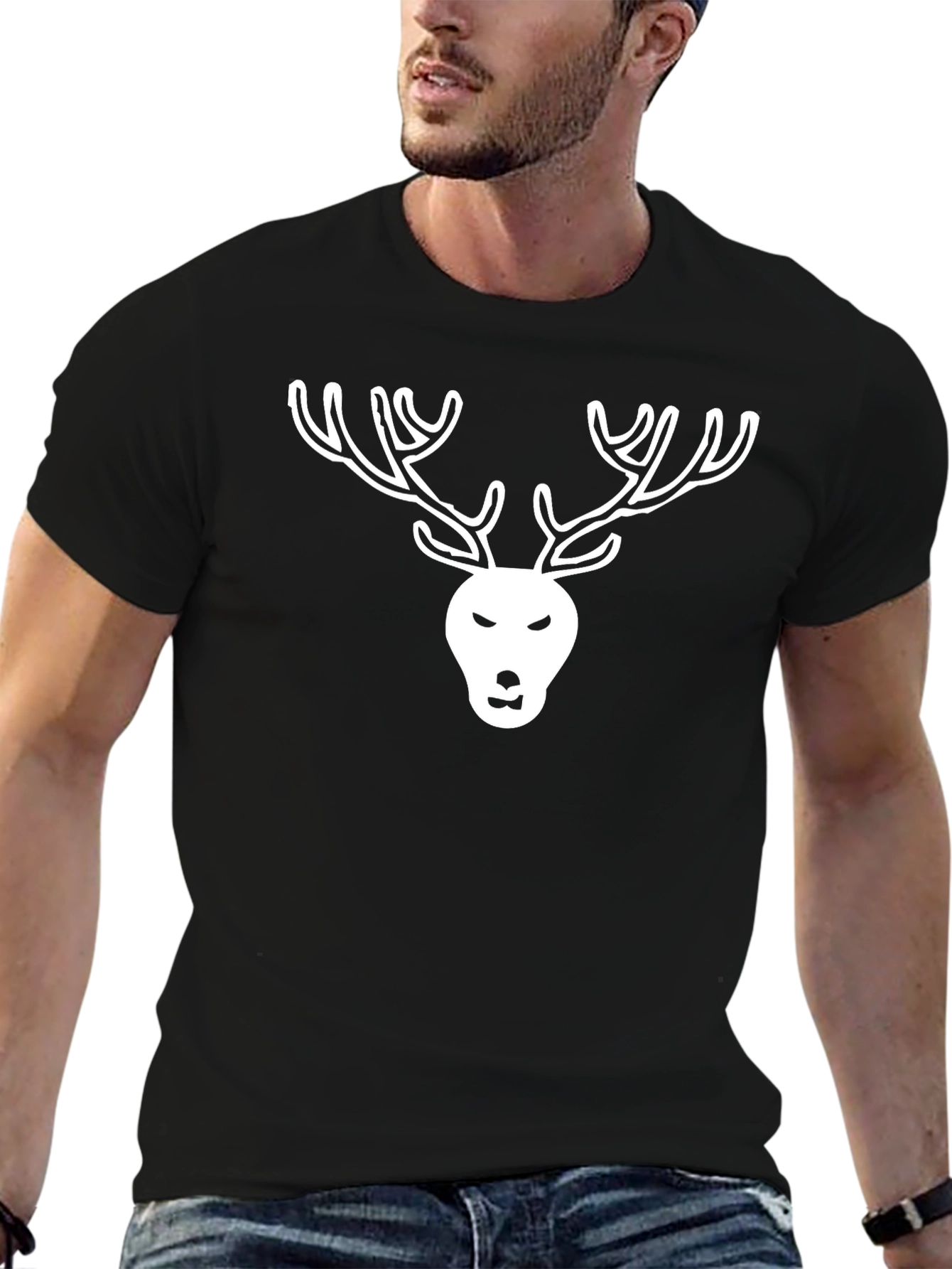 Antler Graphic Black T-Shirt