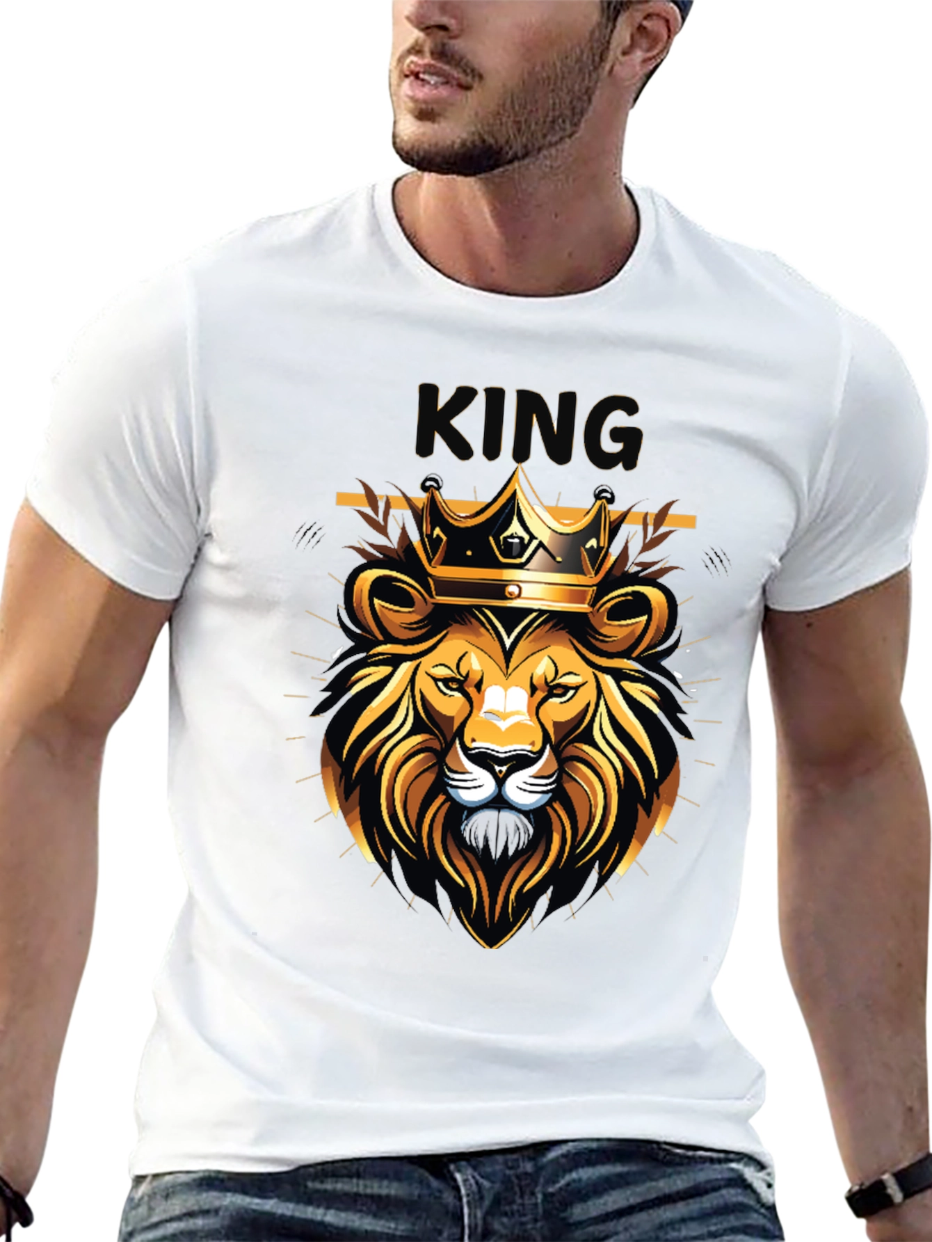 King Lion Graphic Black T-Shirt