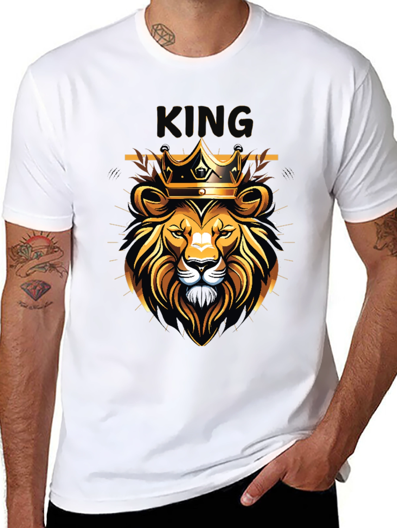 King Lion Graphic Black T-Shirt