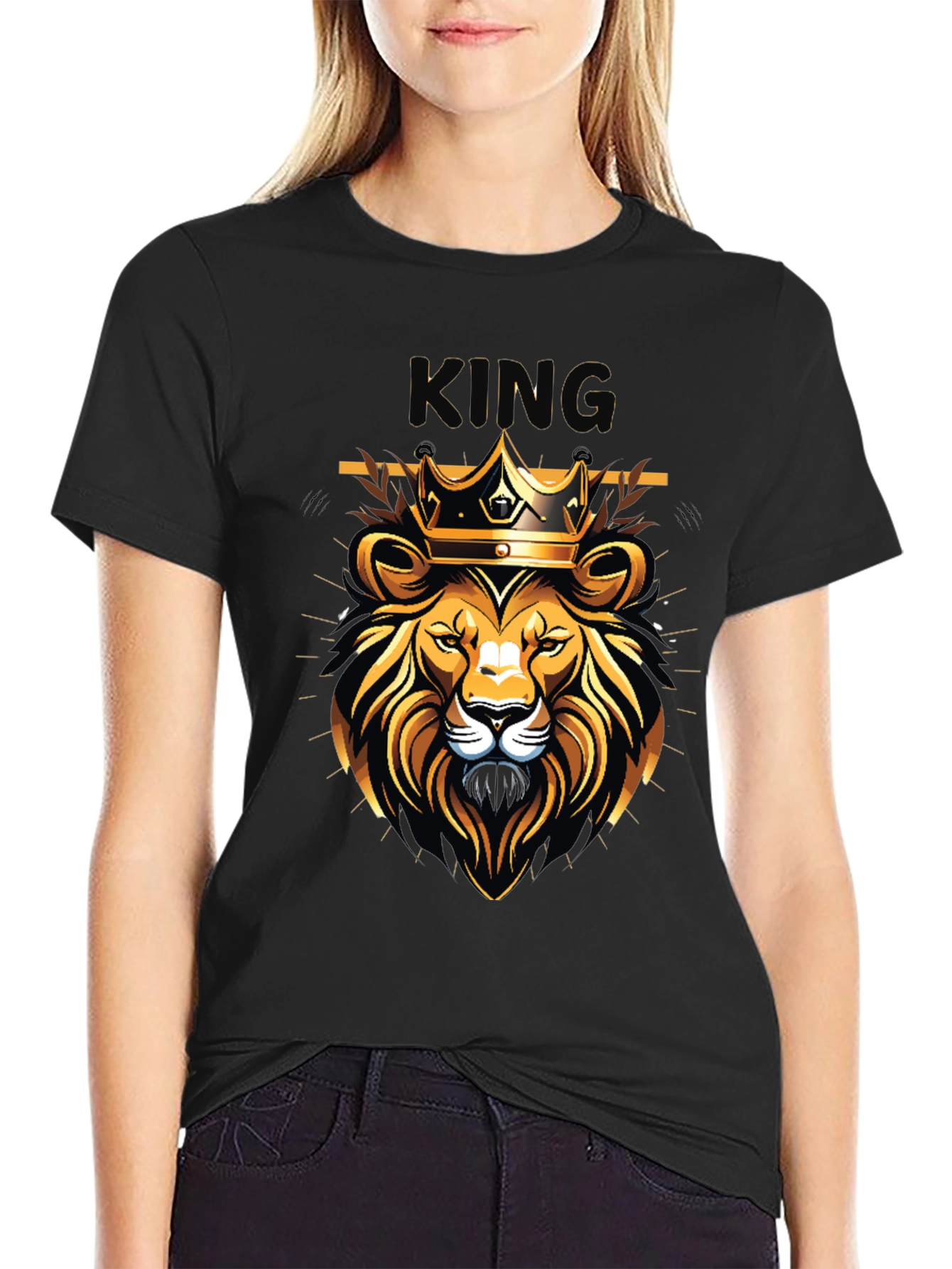 King Lion Graphic Black T-Shirt