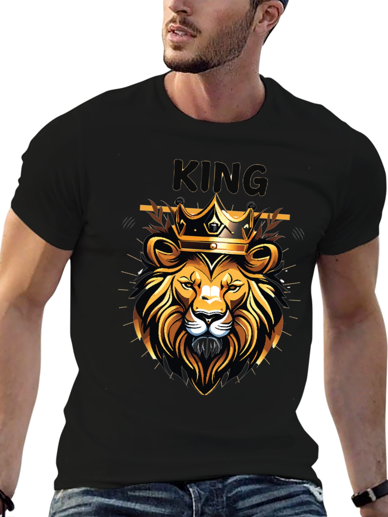 King Lion Graphic Black T-Shirt
