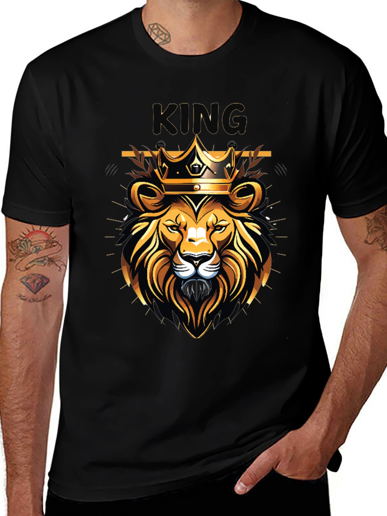 King Lion Graphic Black T-Shirt