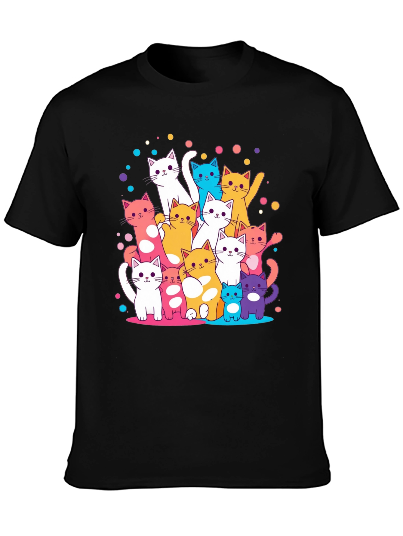 Colorful Cats Graphic T-Shirt
