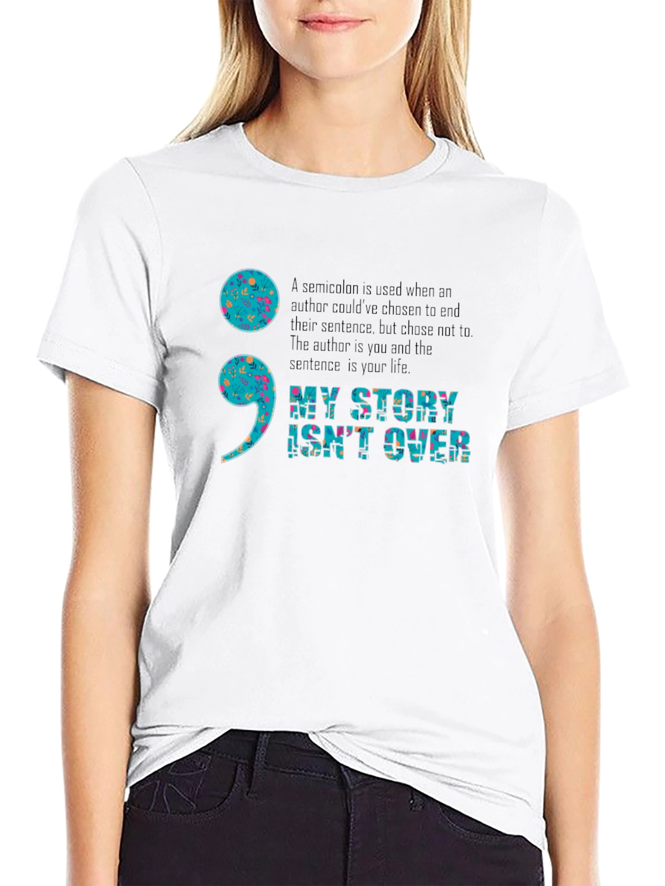 My Story Isnt Over Semicolon Graphic Tee