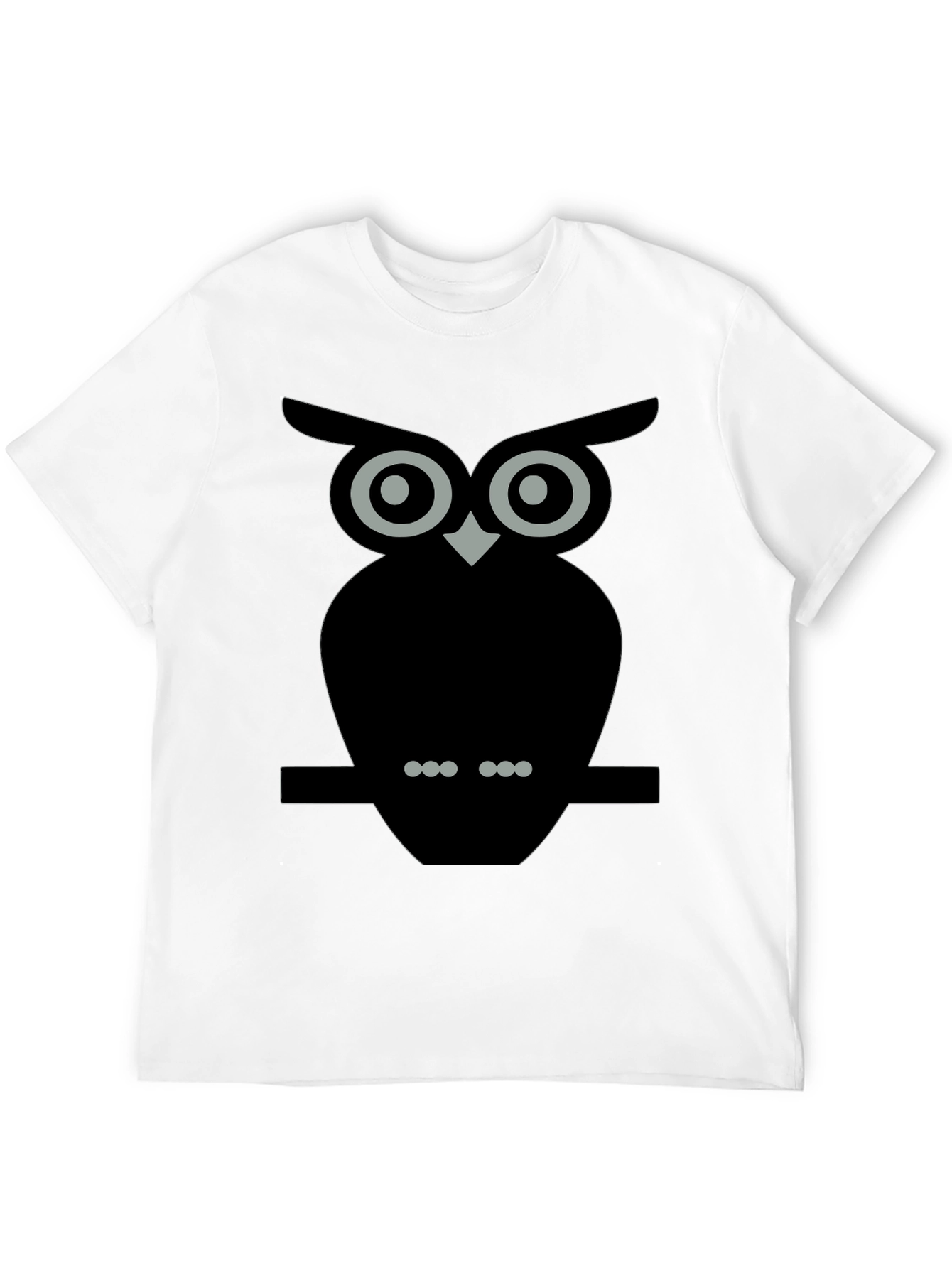Owl Graphic Tee - Black Cotton Blend T-Shirt