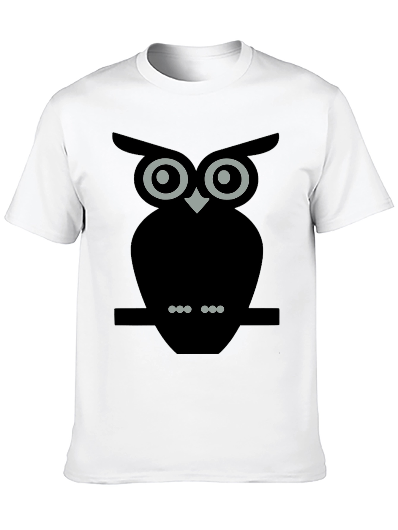 Owl Graphic Tee - Black Cotton Blend T-Shirt