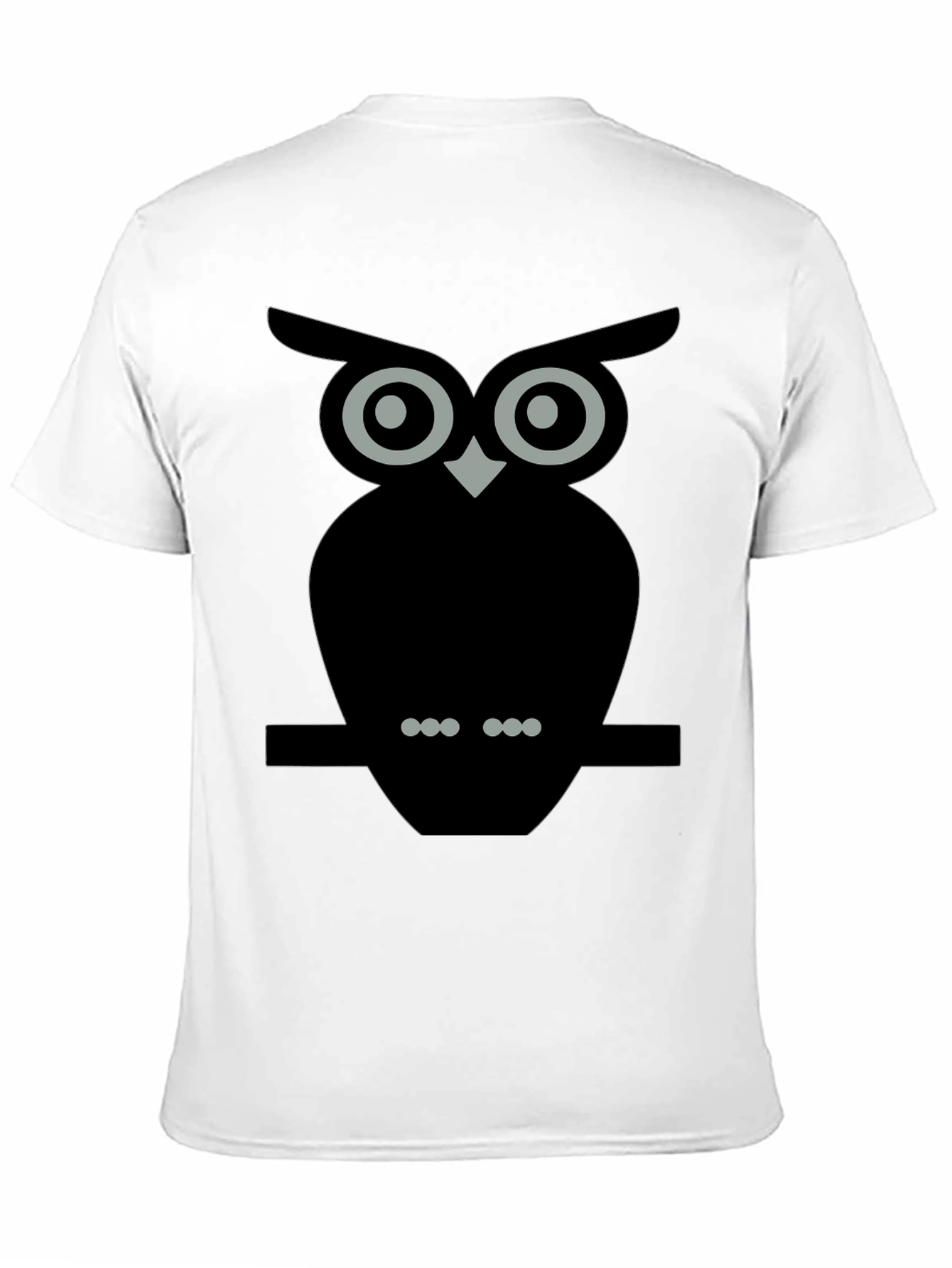 Owl Graphic Tee - Black Cotton Blend T-Shirt