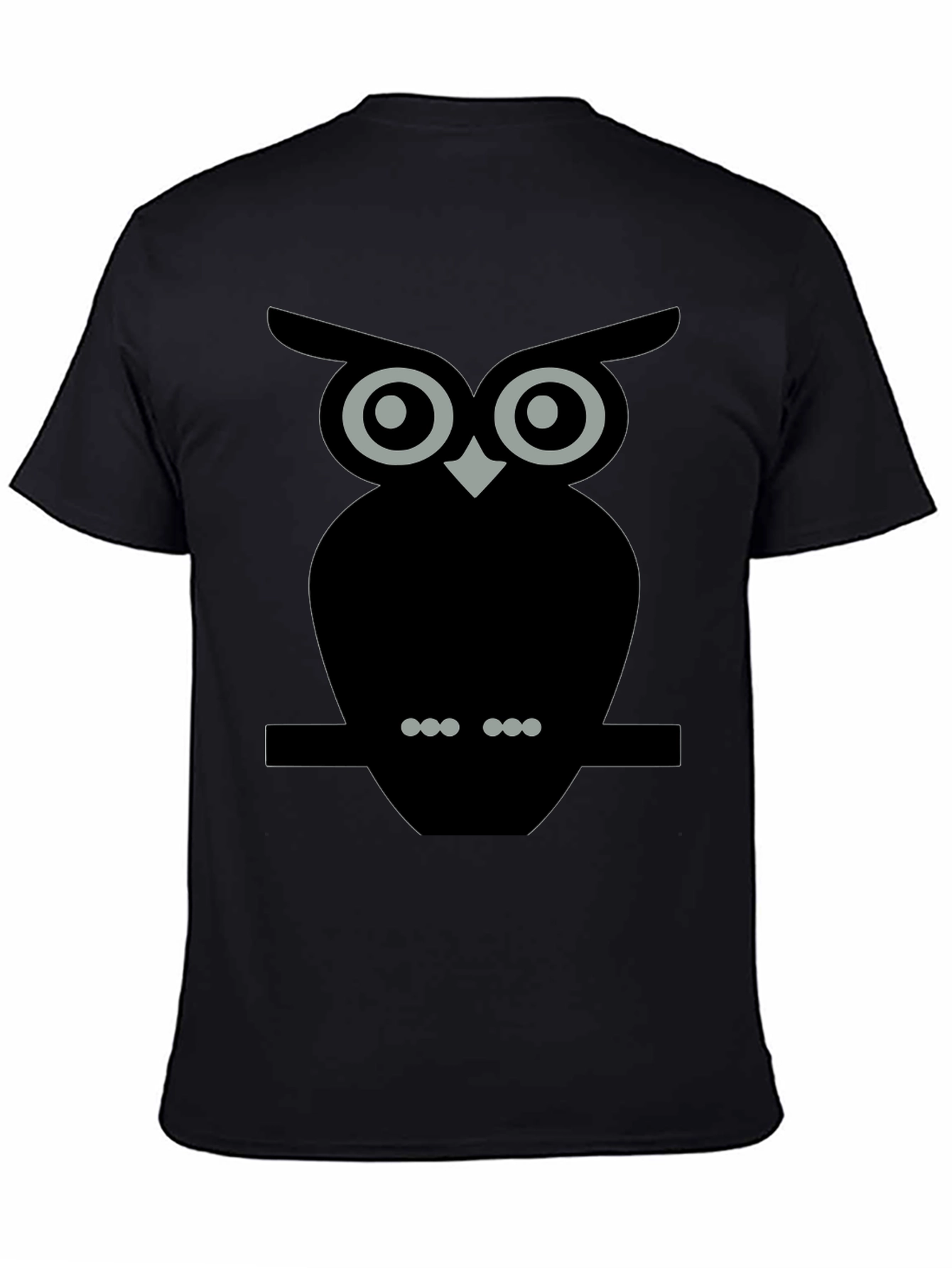 Owl Graphic Tee - Black Cotton Blend T-Shirt