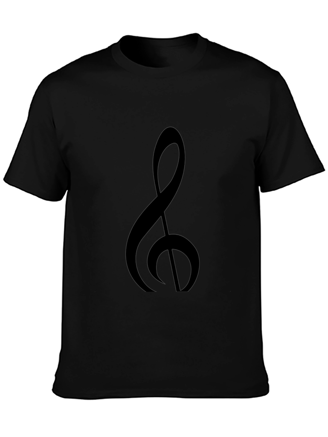 Musical Treble Clef Graphic Tee - Classic Black