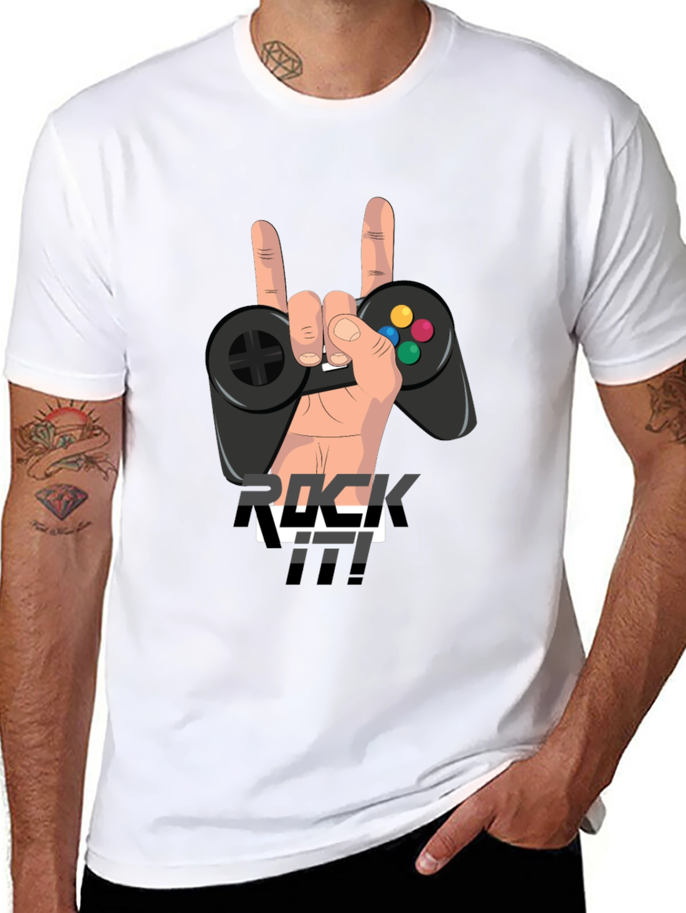 Rock It Gamer T-Shirt - Hand Controller Graphic