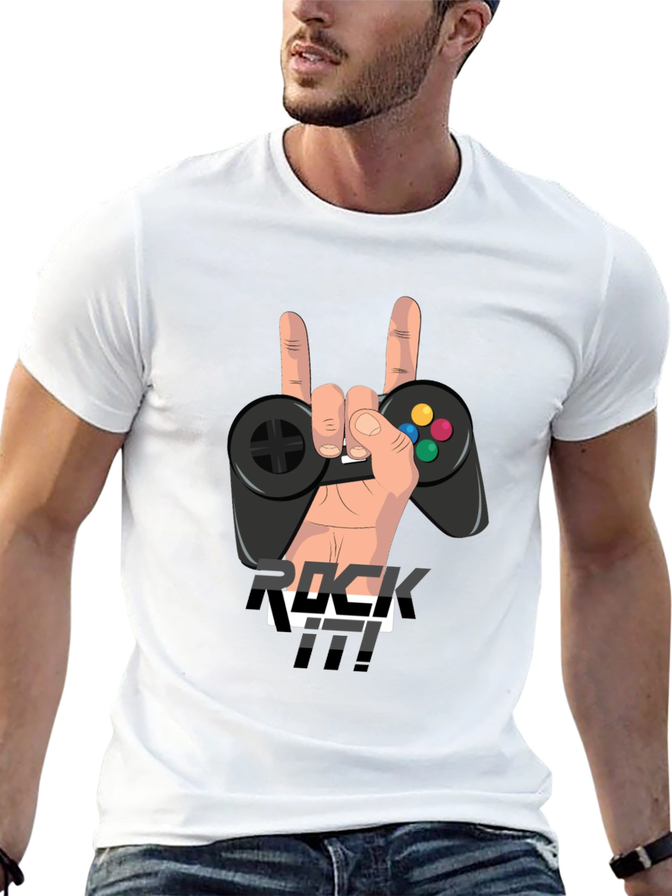 Rock It Gamer T-Shirt - Hand Controller Graphic
