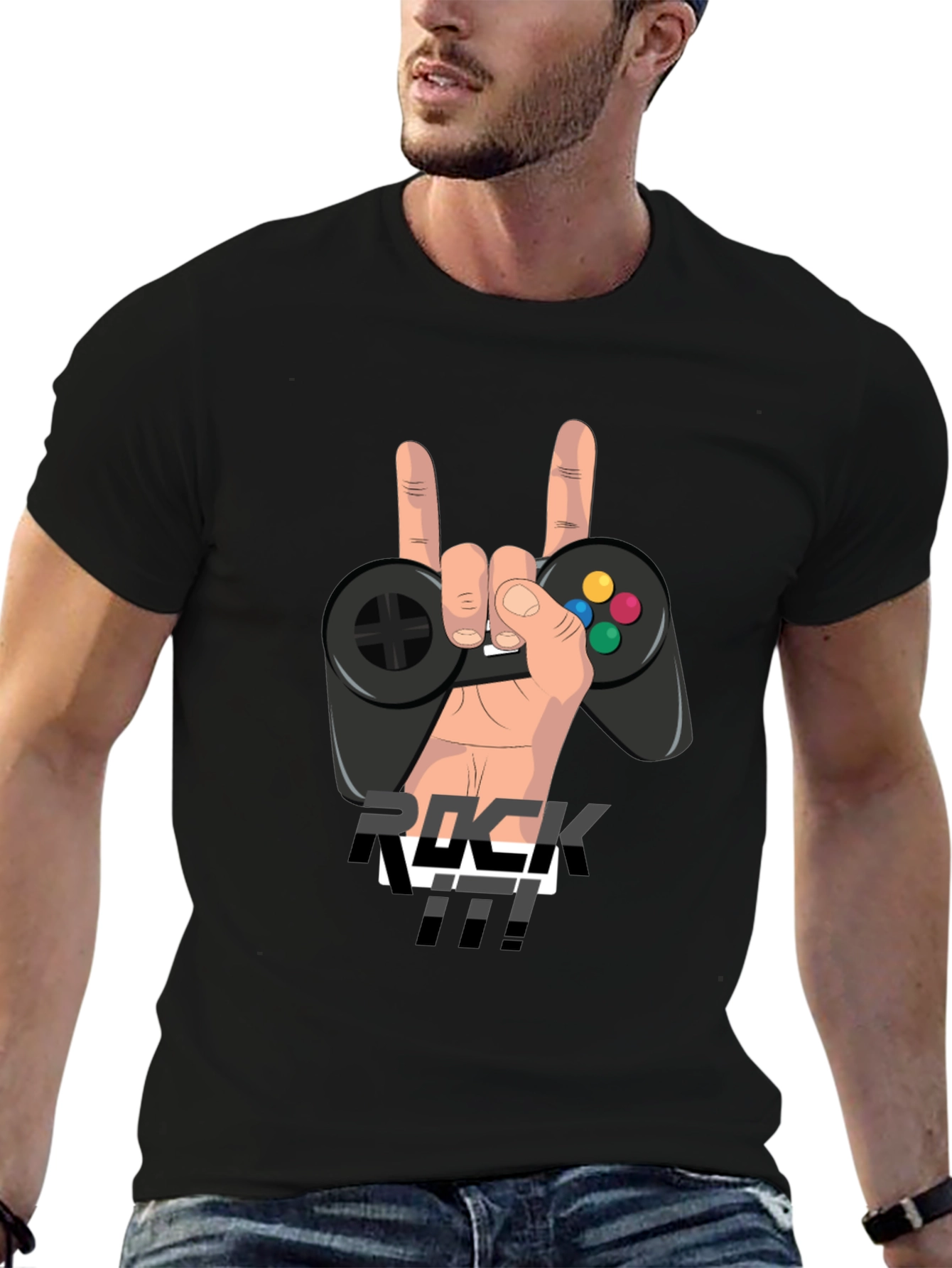 Rock It Gamer T-Shirt - Hand Controller Graphic