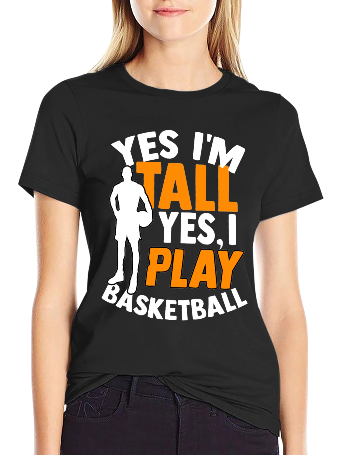 Yes Im Tall Basketball Graphic Tee
