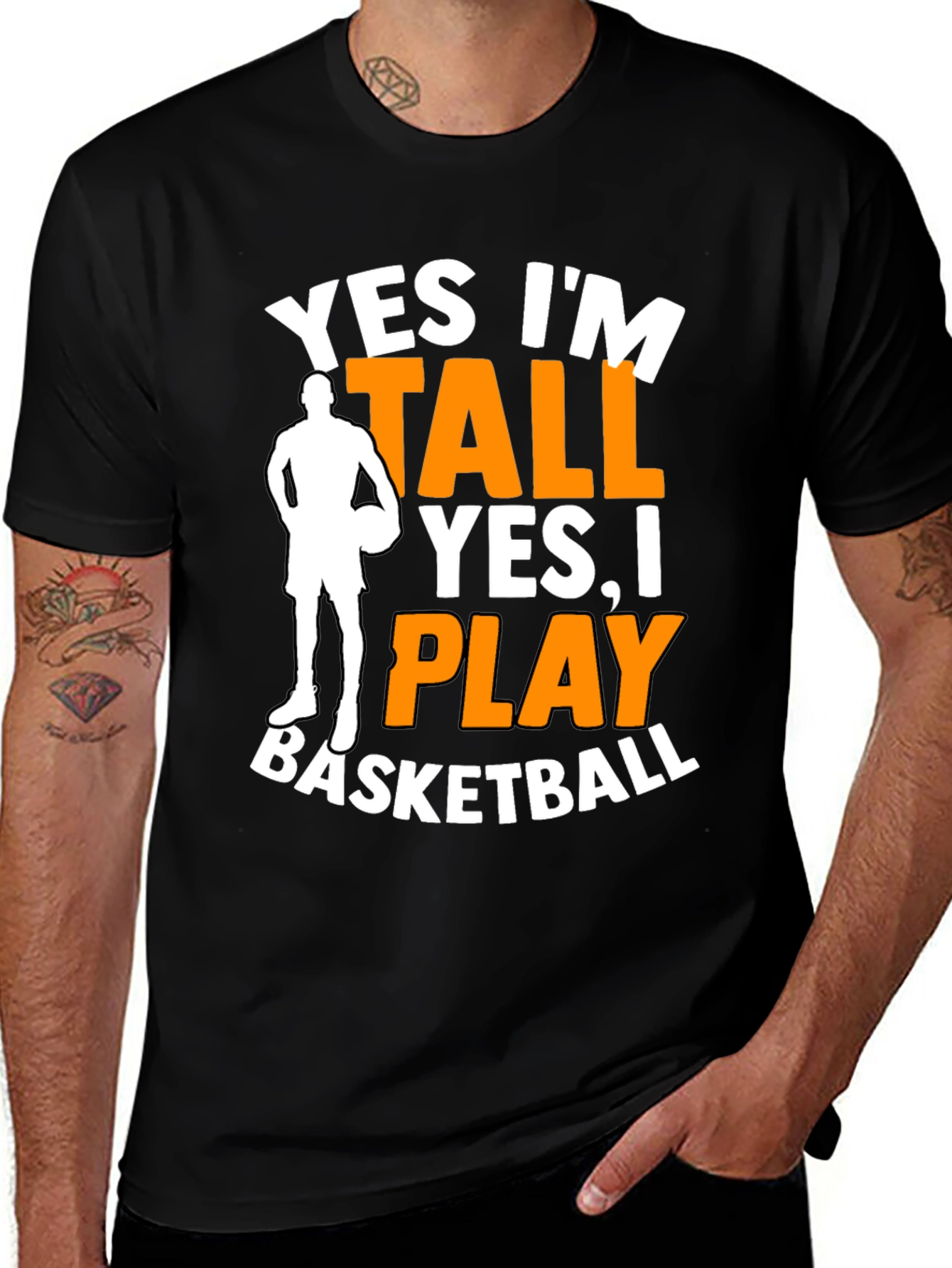 Yes Im Tall Basketball Graphic Tee