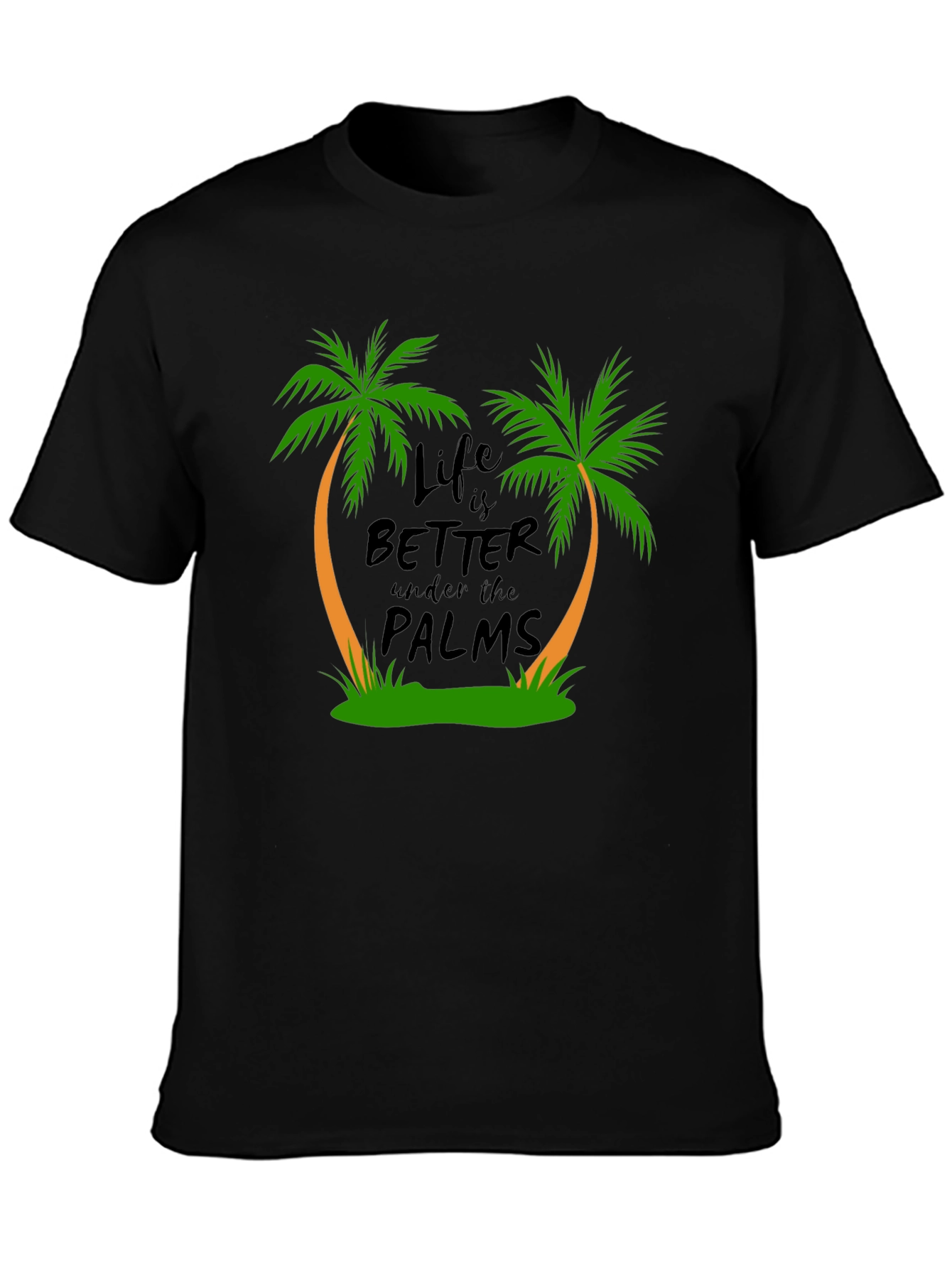 Life is Better Under the Palms Black T-Shirt