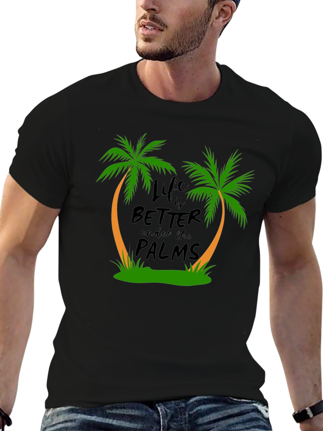 Life is Better Under the Palms Black T-Shirt