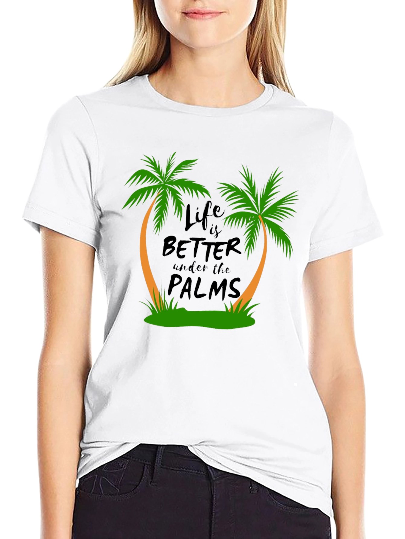 Life is Better Under the Palms Black T-Shirt