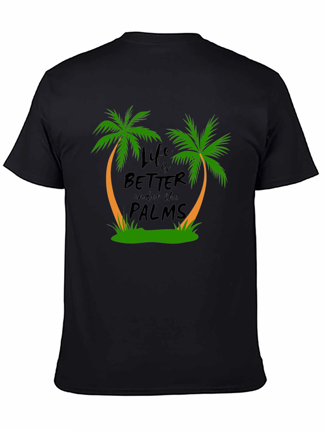 Life is Better Under the Palms Black T-Shirt