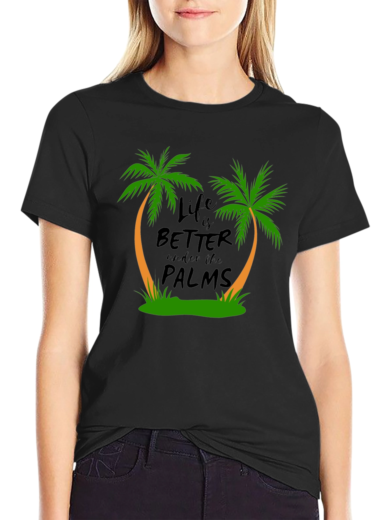 Life is Better Under the Palms Black T-Shirt