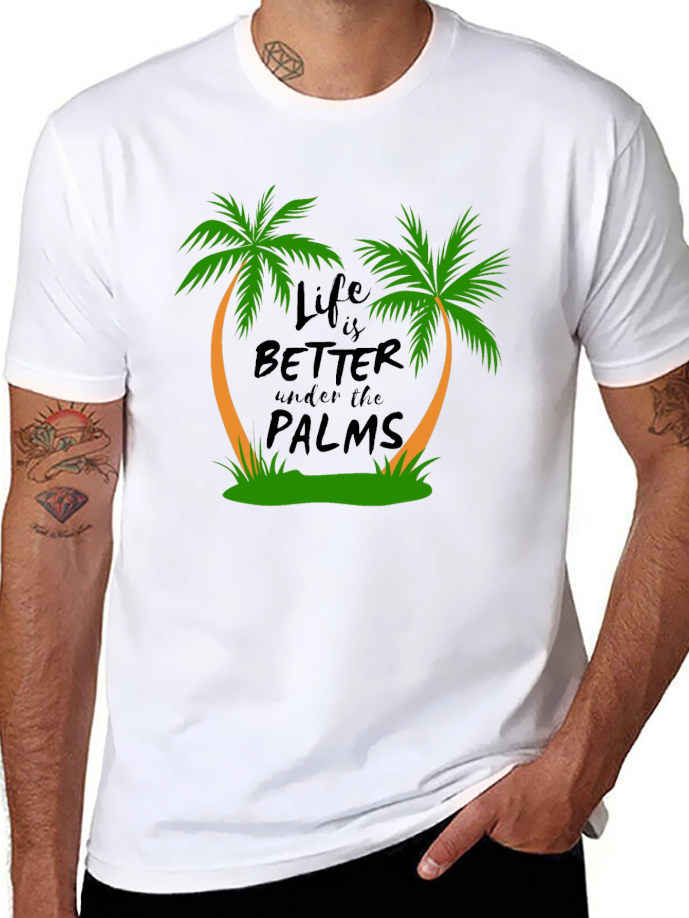 Life is Better Under the Palms Black T-Shirt