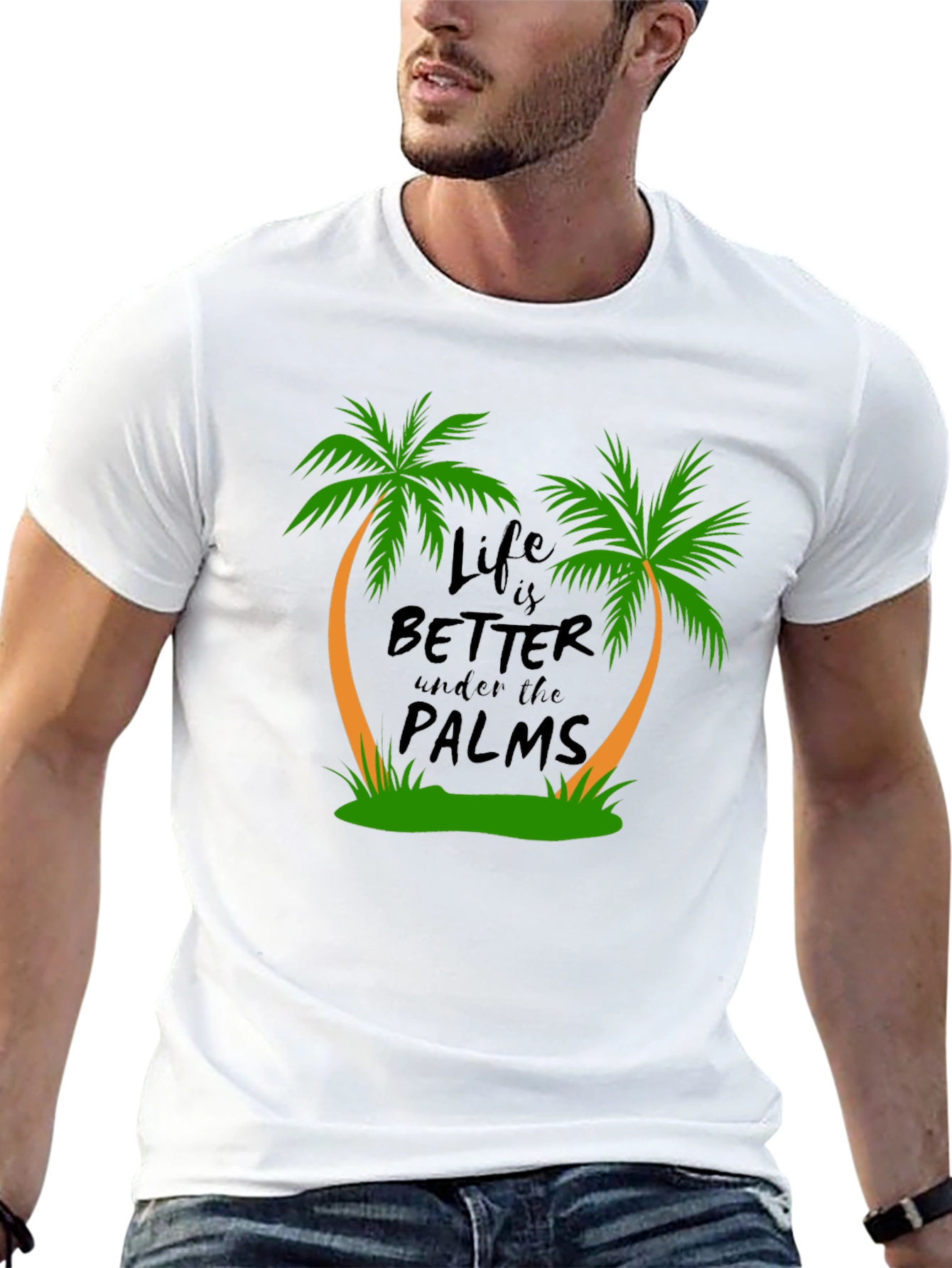 Life is Better Under the Palms Black T-Shirt