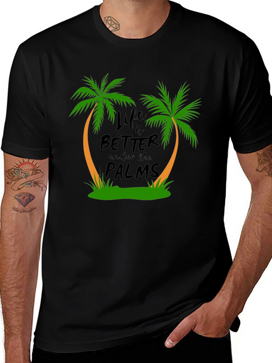 Life is Better Under the Palms Black T-Shirt