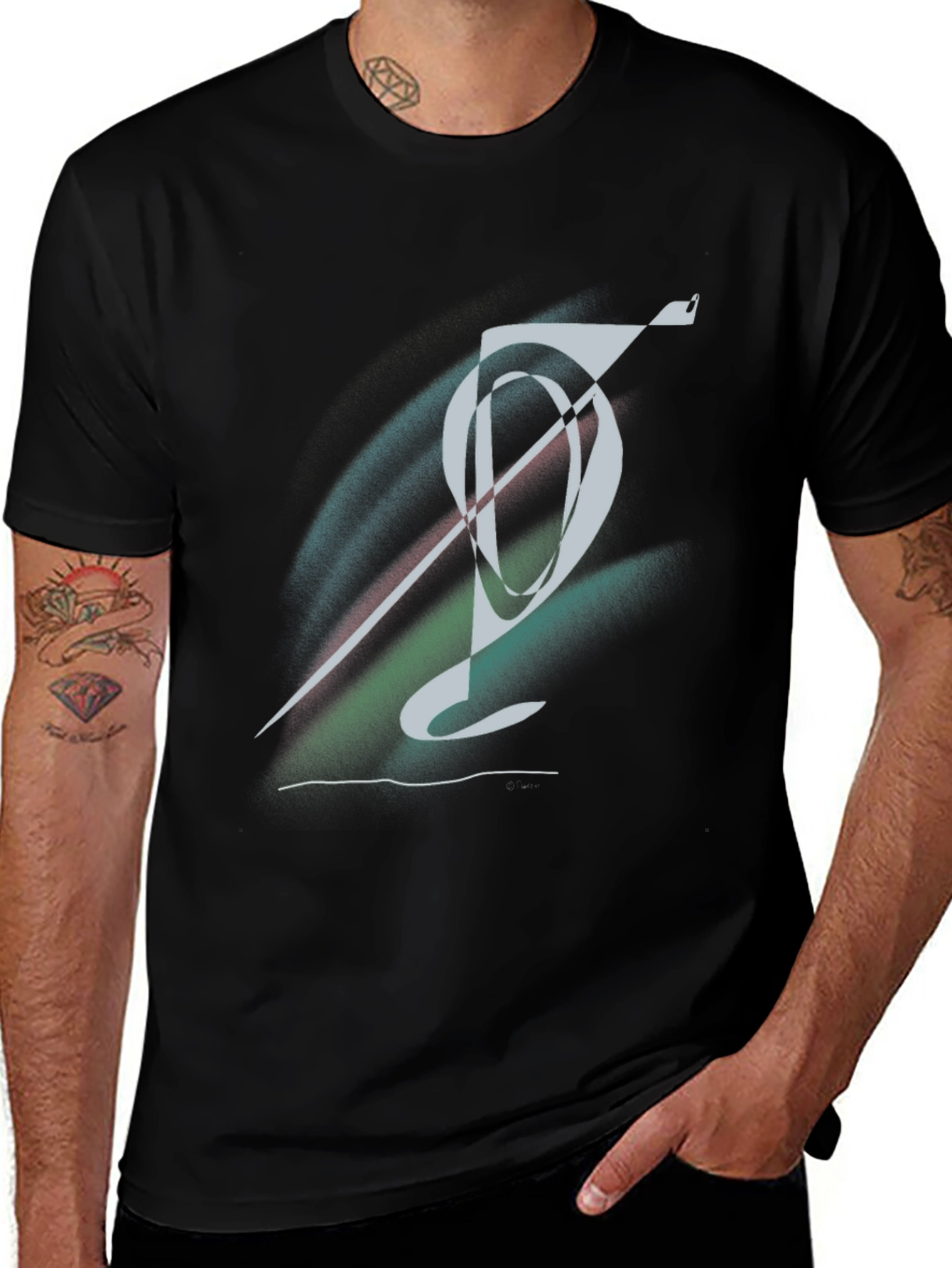 Abstract Graphic Black T-Shirt