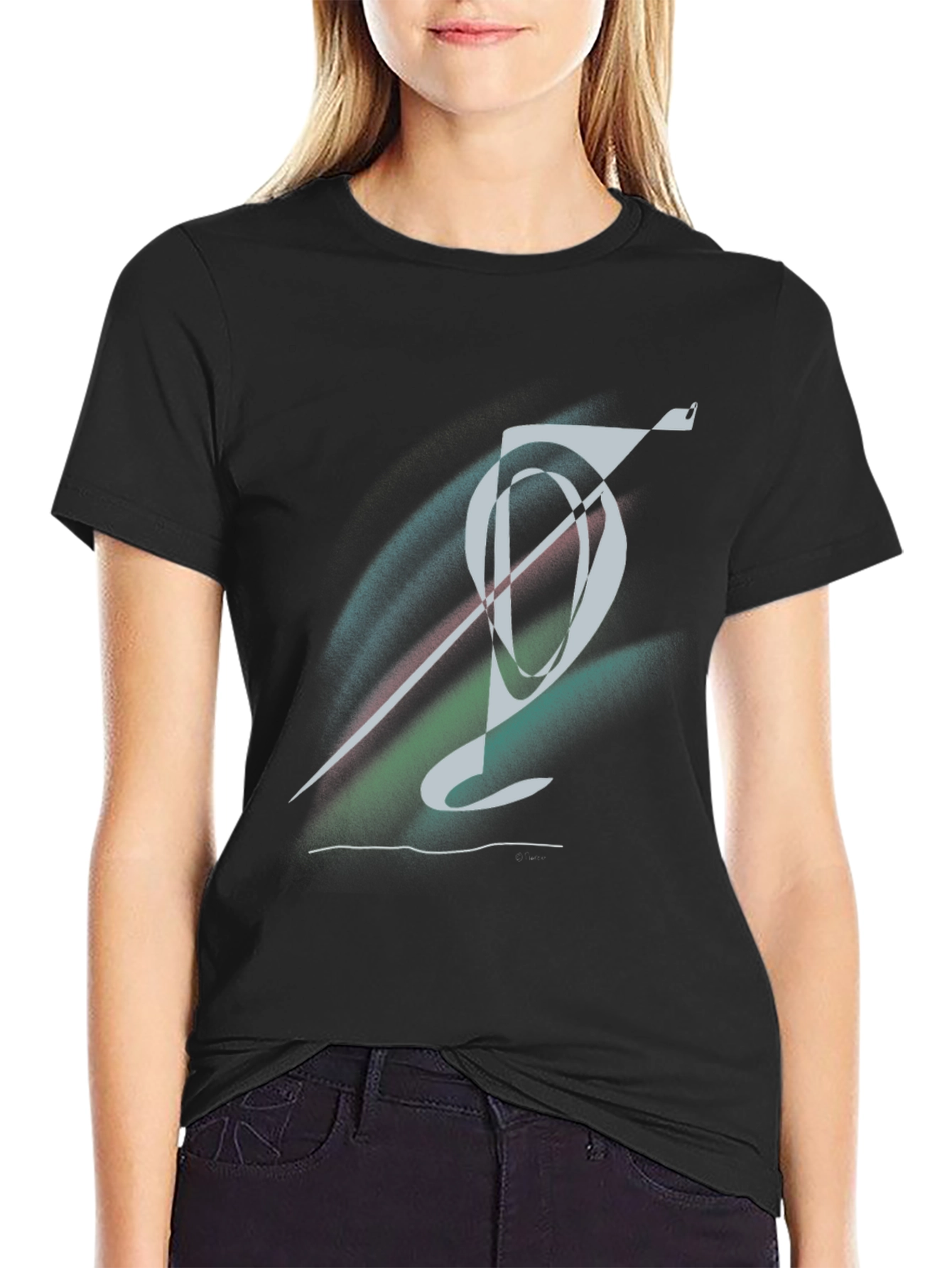 Abstract Graphic Black T-Shirt