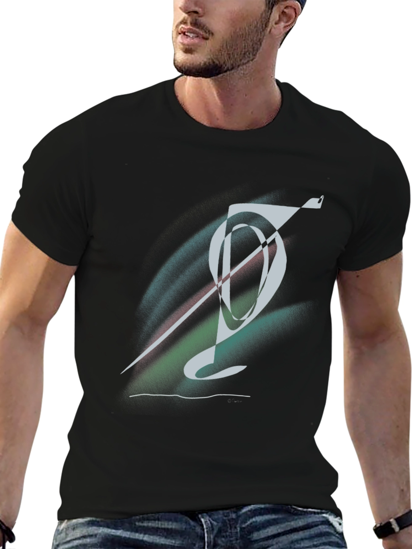 Abstract Graphic Black T-Shirt