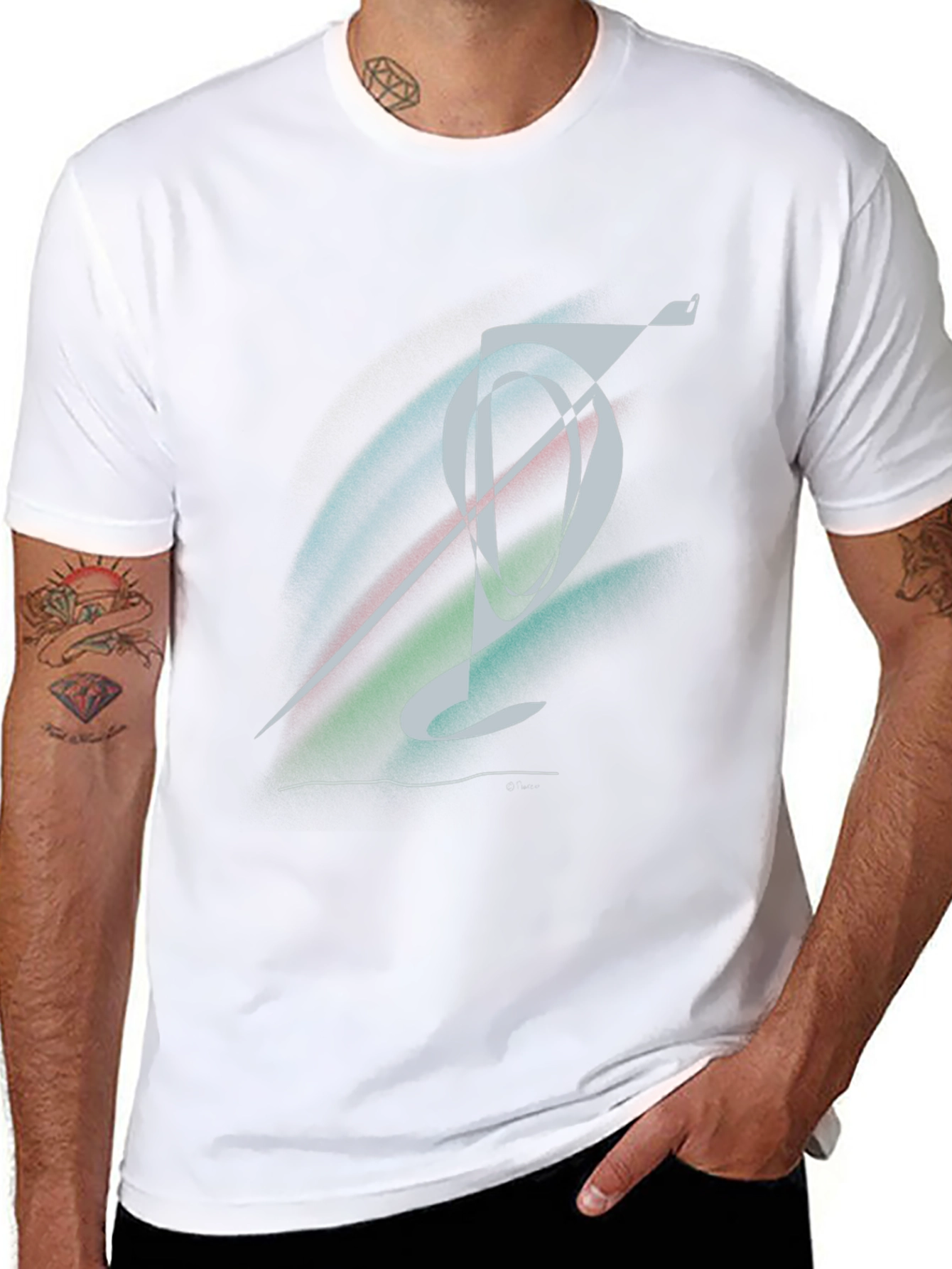 Abstract Graphic Black T-Shirt