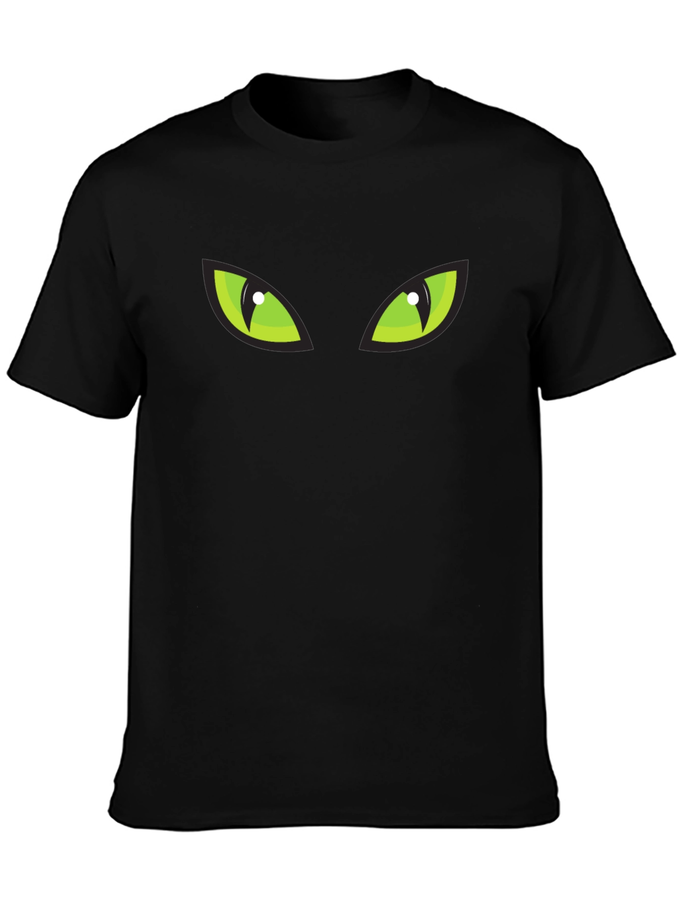 Mysterious Green Eyes Black T-Shirt