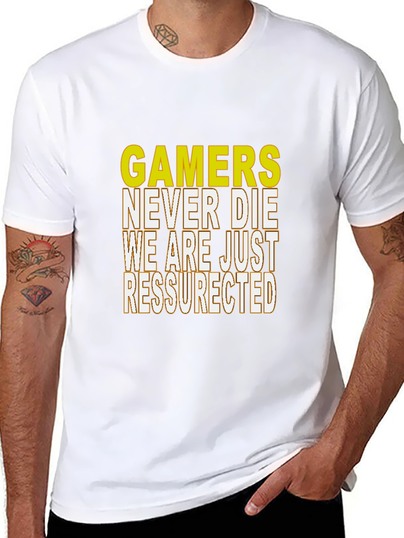 Gamers Never Die Resurrected Black T-Shirt