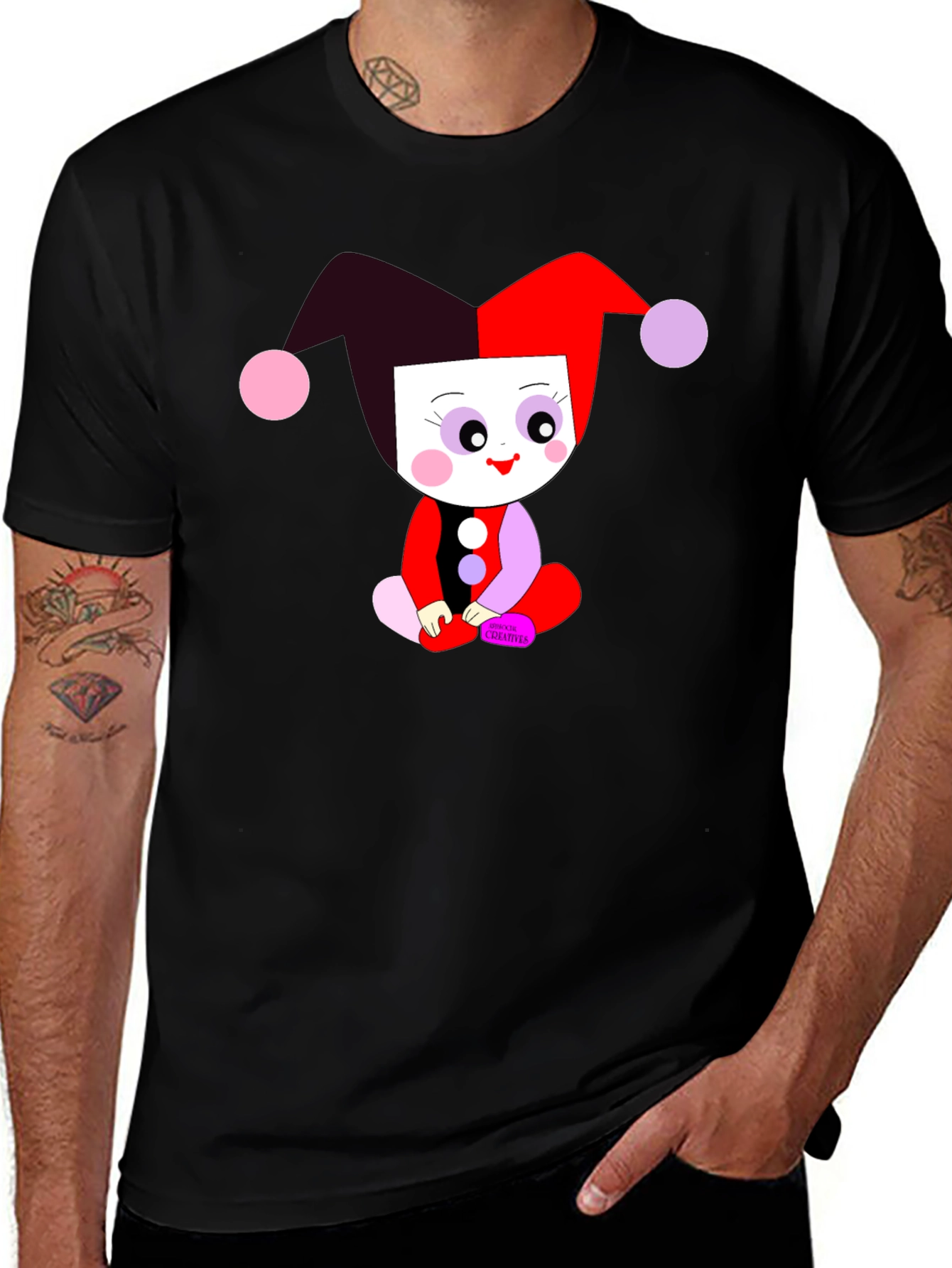 Clown Baby Graphic Tee - Black Cotton Shirt