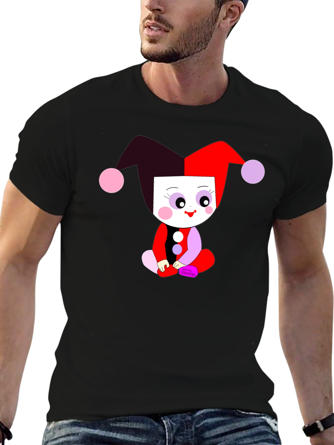 Clown Baby Graphic Tee - Black Cotton Shirt
