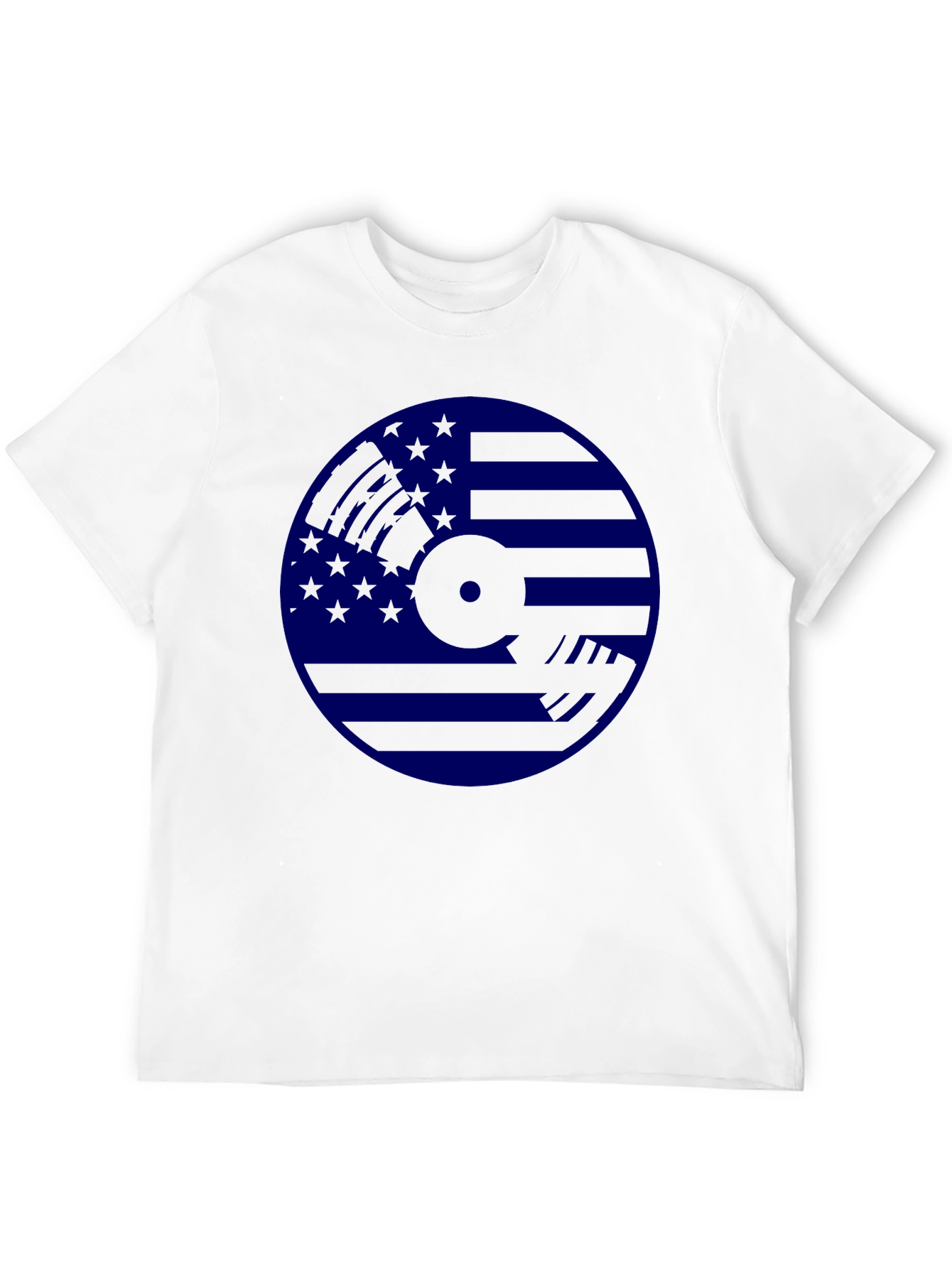 Guitarist USA Flag Graphic Black T-Shirt