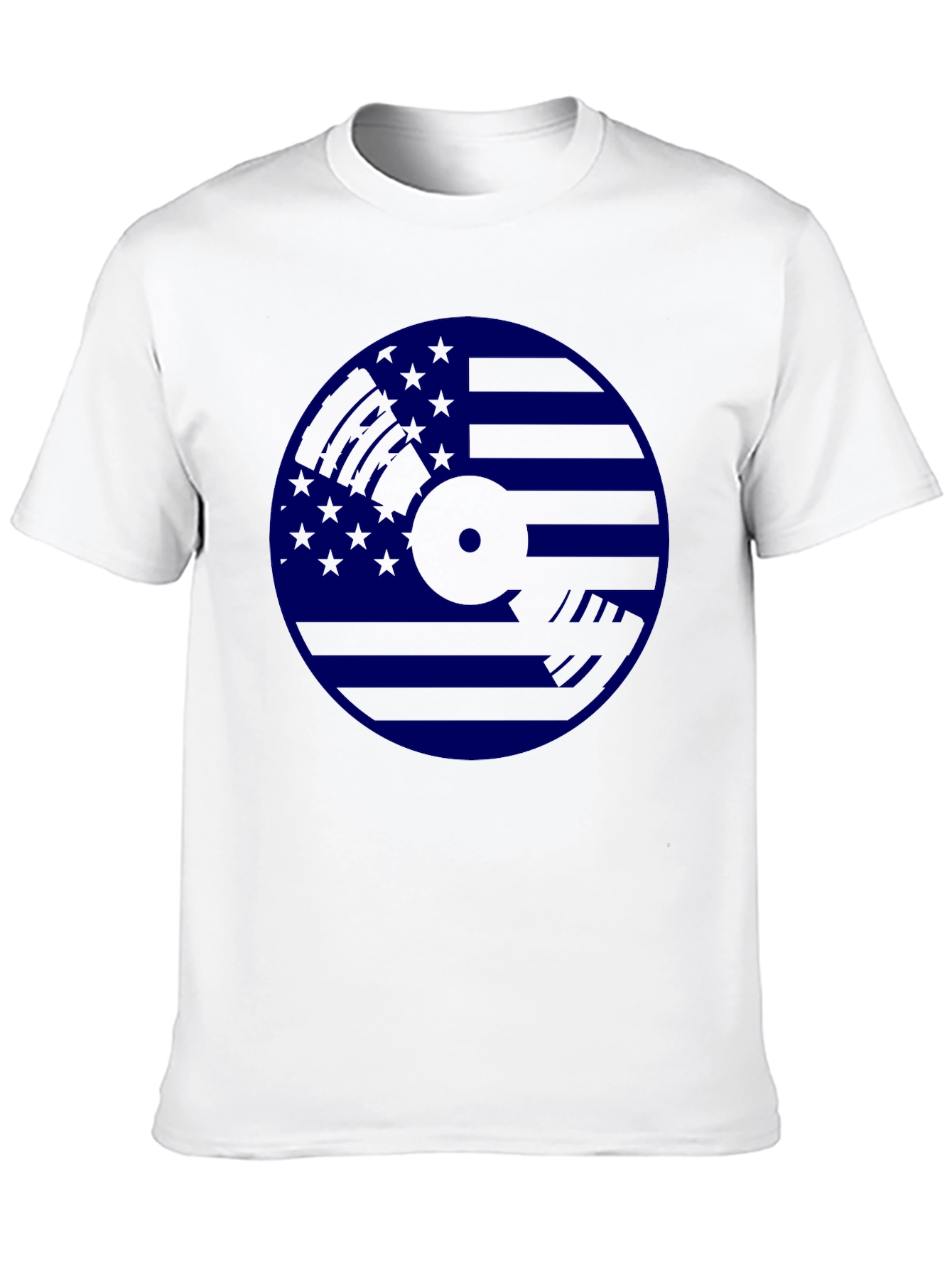 Guitarist USA Flag Graphic Black T-Shirt