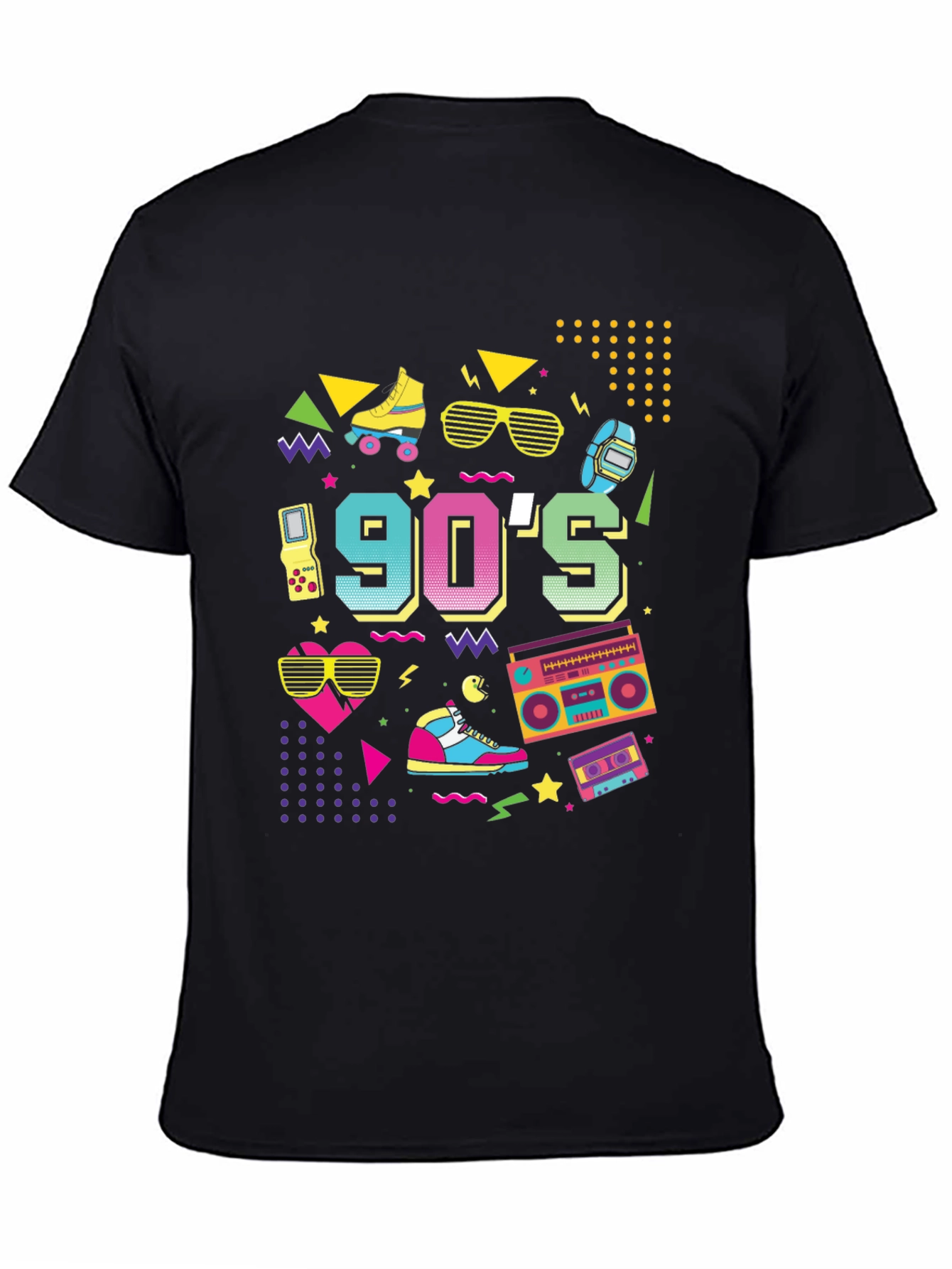 Vibrant 90s Throwback Graphic T-Shirt