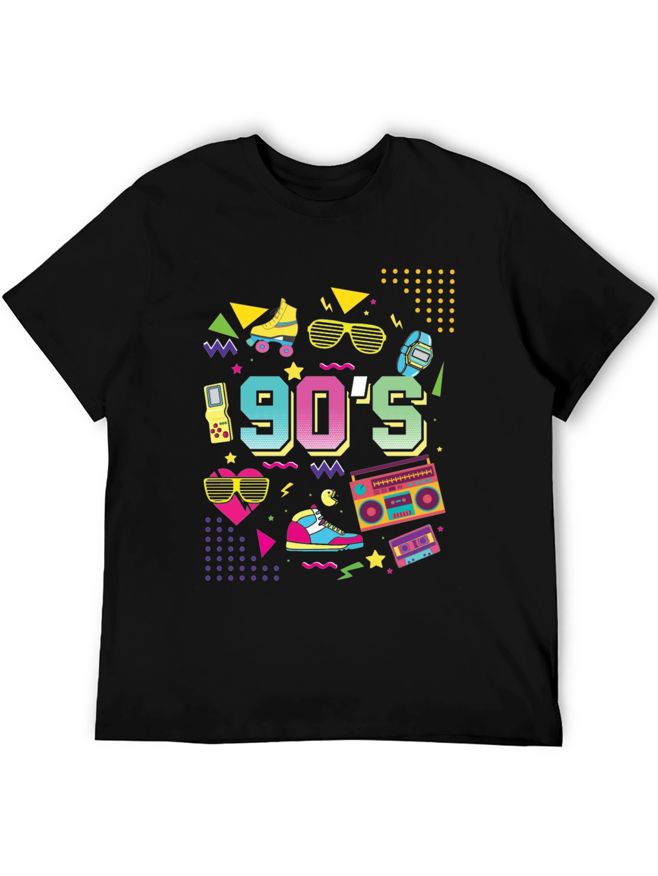 Vibrant 90s Throwback Graphic T-Shirt