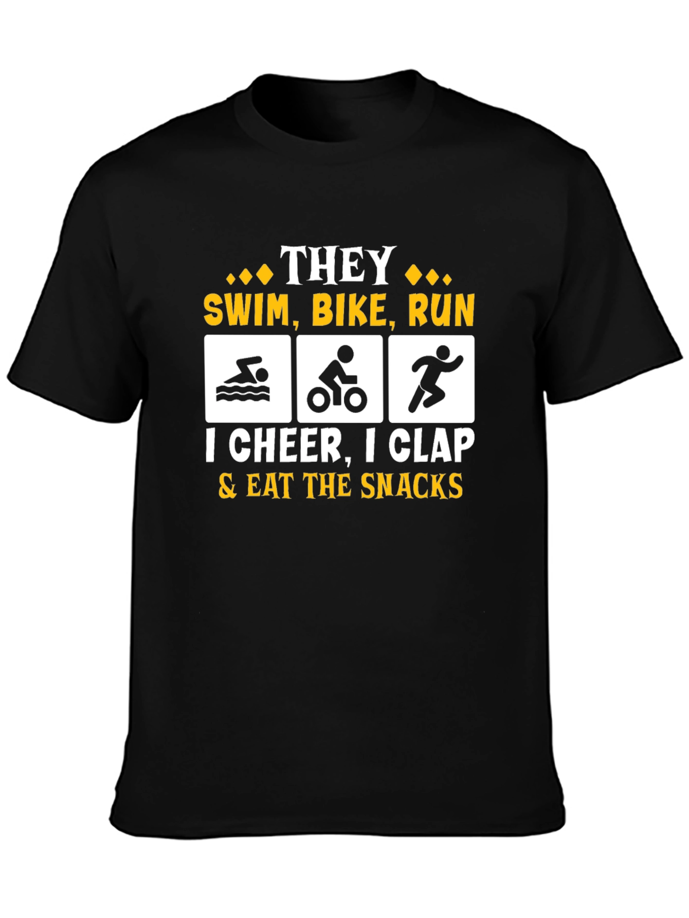 Triathlon Fan T-Shirt: Swim Bike Run Cheer Squad