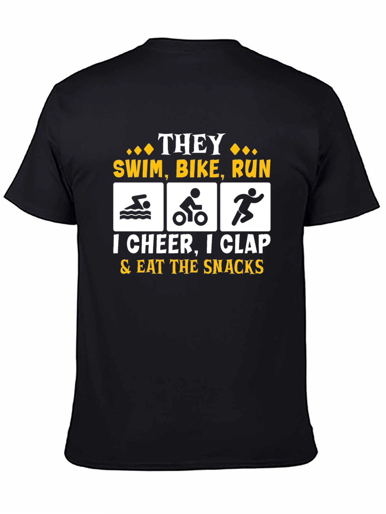 Triathlon Fan T-Shirt: Swim Bike Run Cheer Squad