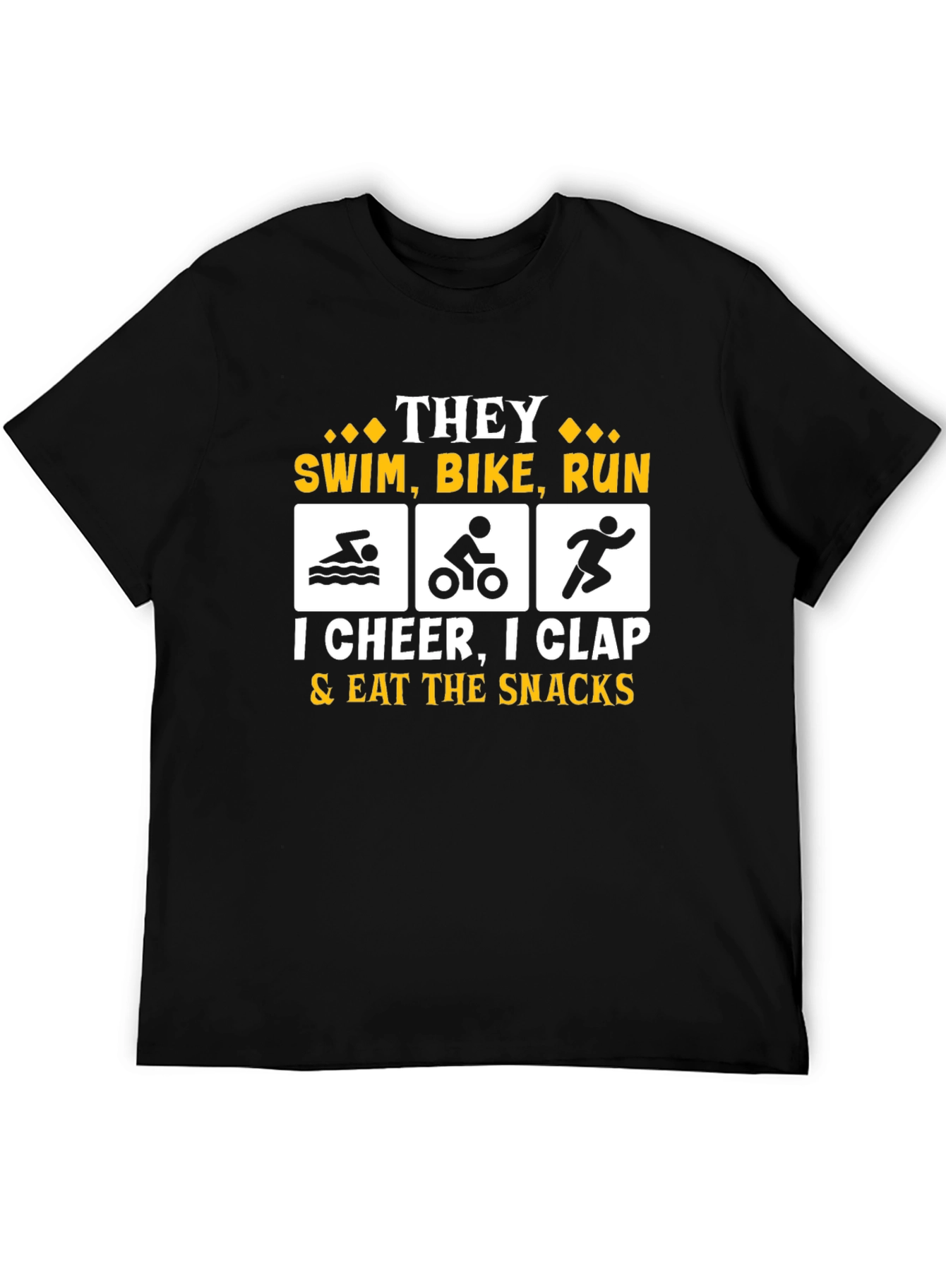 Triathlon Fan T-Shirt: Swim Bike Run Cheer Squad