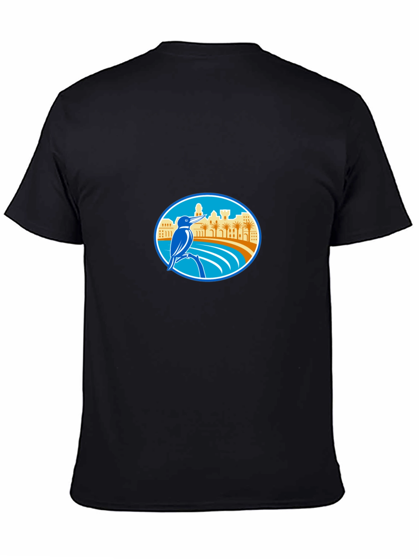 Kingfisher Bird Coastal City T-Shirt