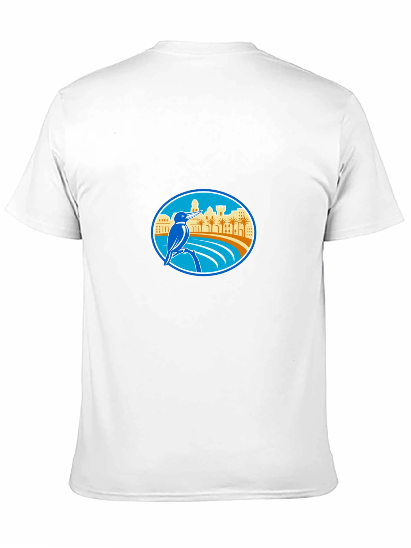 Kingfisher Bird Coastal City T-Shirt