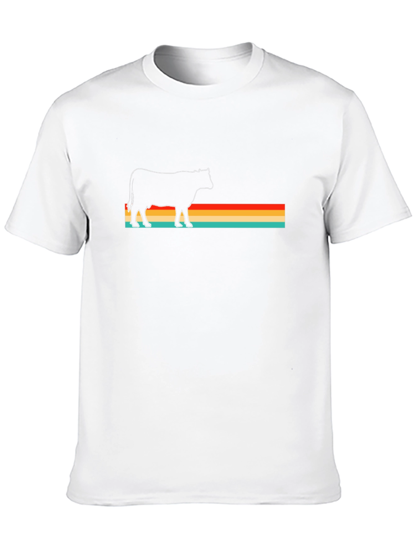 Retro Cow Graphic Black T-Shirt