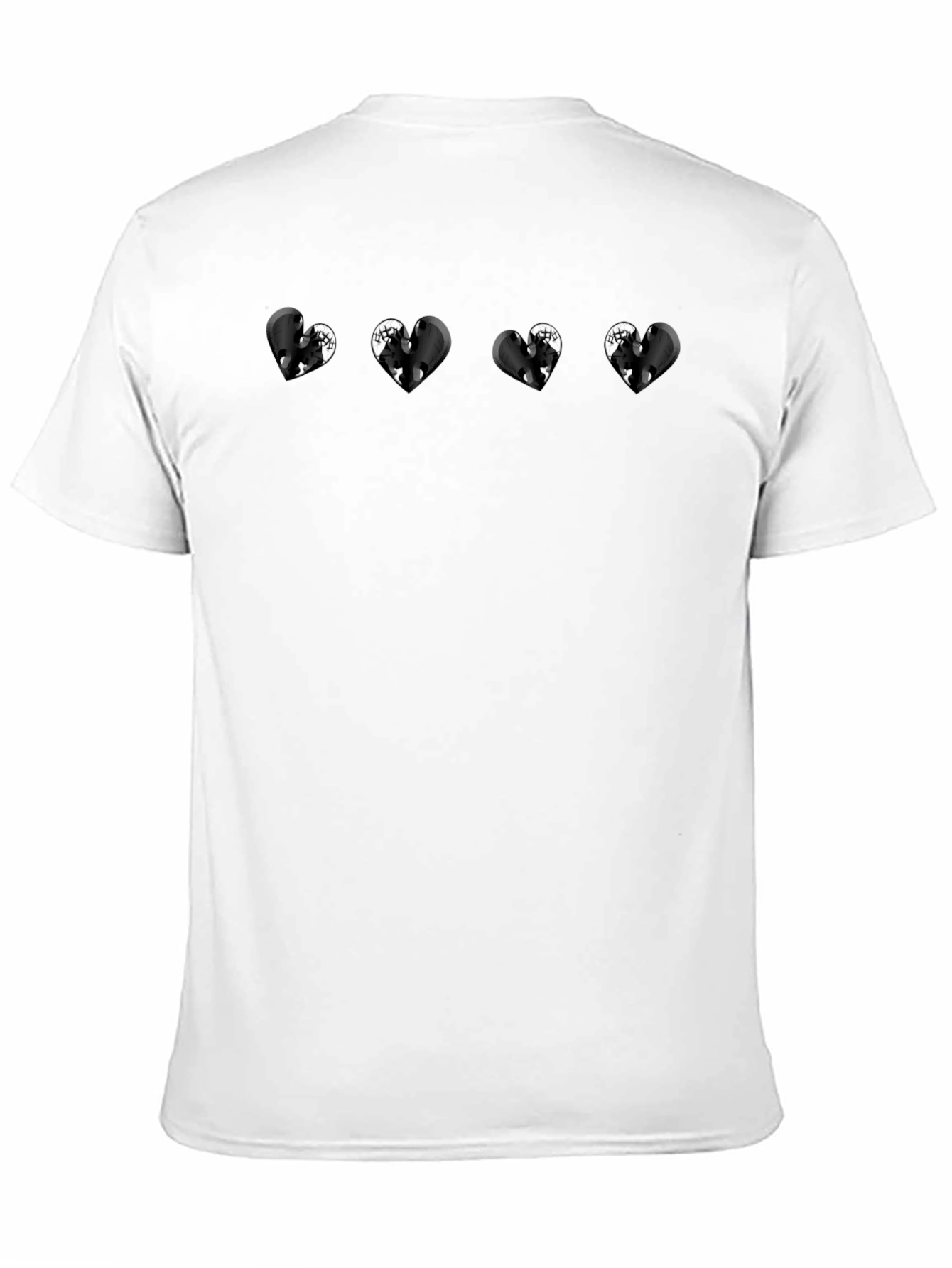 Heart Print Black T-Shirt - Casual Style